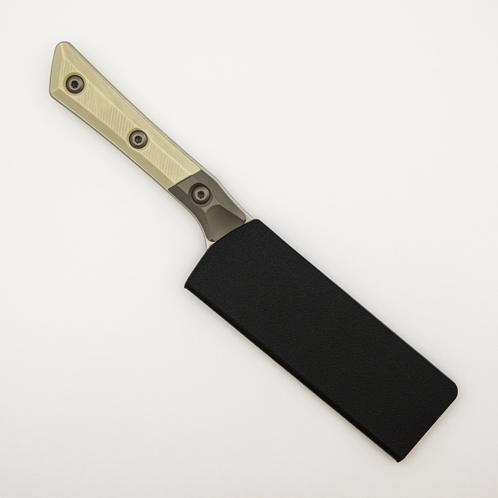 Santoku 4" - G-10 Ivory - Bead Blast Bolster - Stonewash Standard - 3300B-10 IV