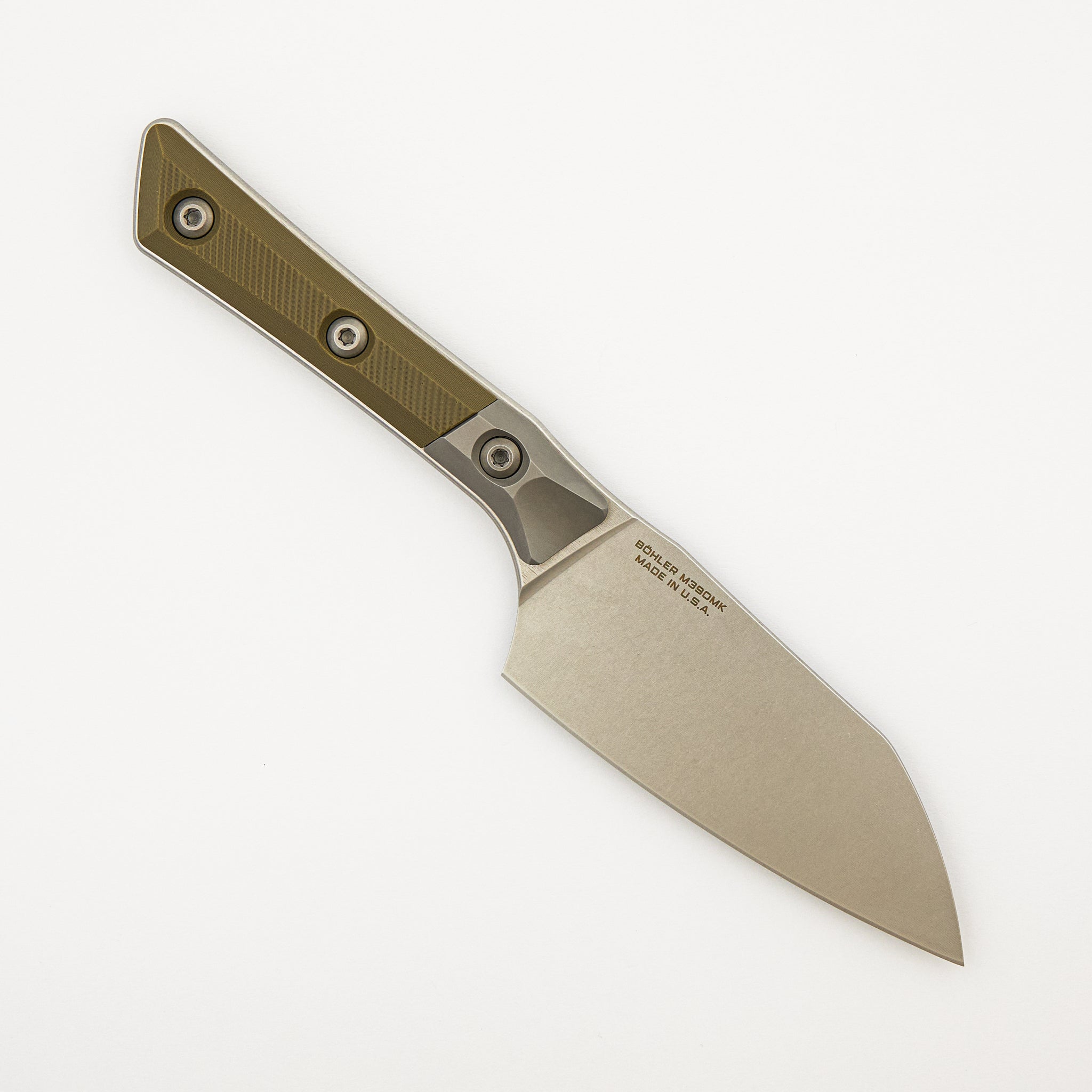 Santoku 4" - G-10 OD Green - Bead Blast Bolster - Stonewash Standard - 3300B-10 OD