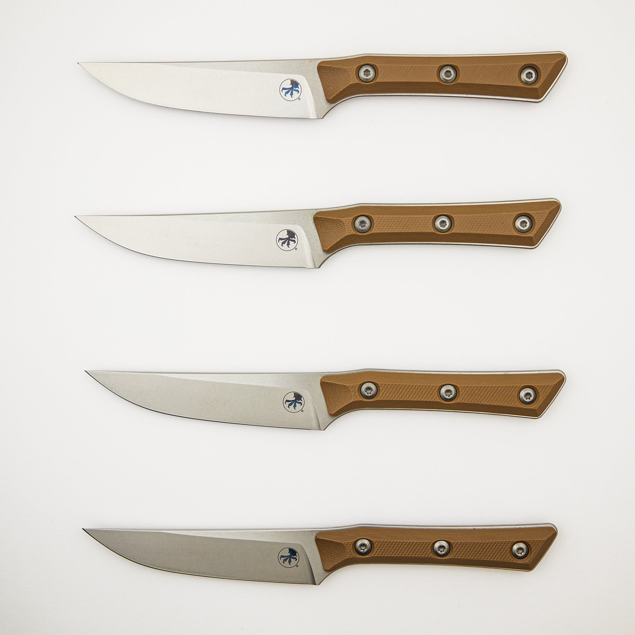Steak Knife Set - G-10 Coyote Tan - Stonewash Standard - 3600-10 SETCE