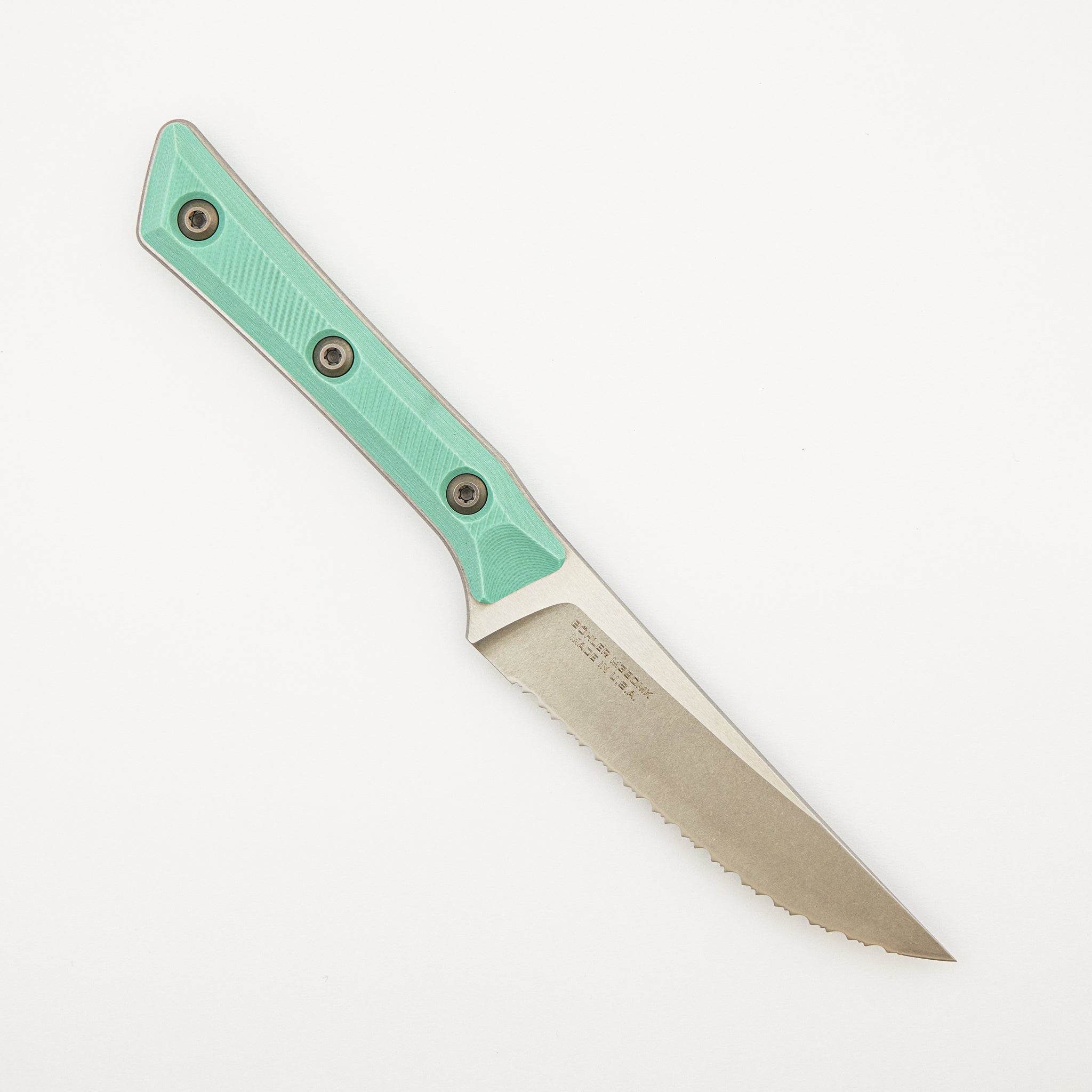 Steak Knife Set - G-10 Carribbean Blue - Stonewash Full Serrated - 3600-12 SETCA