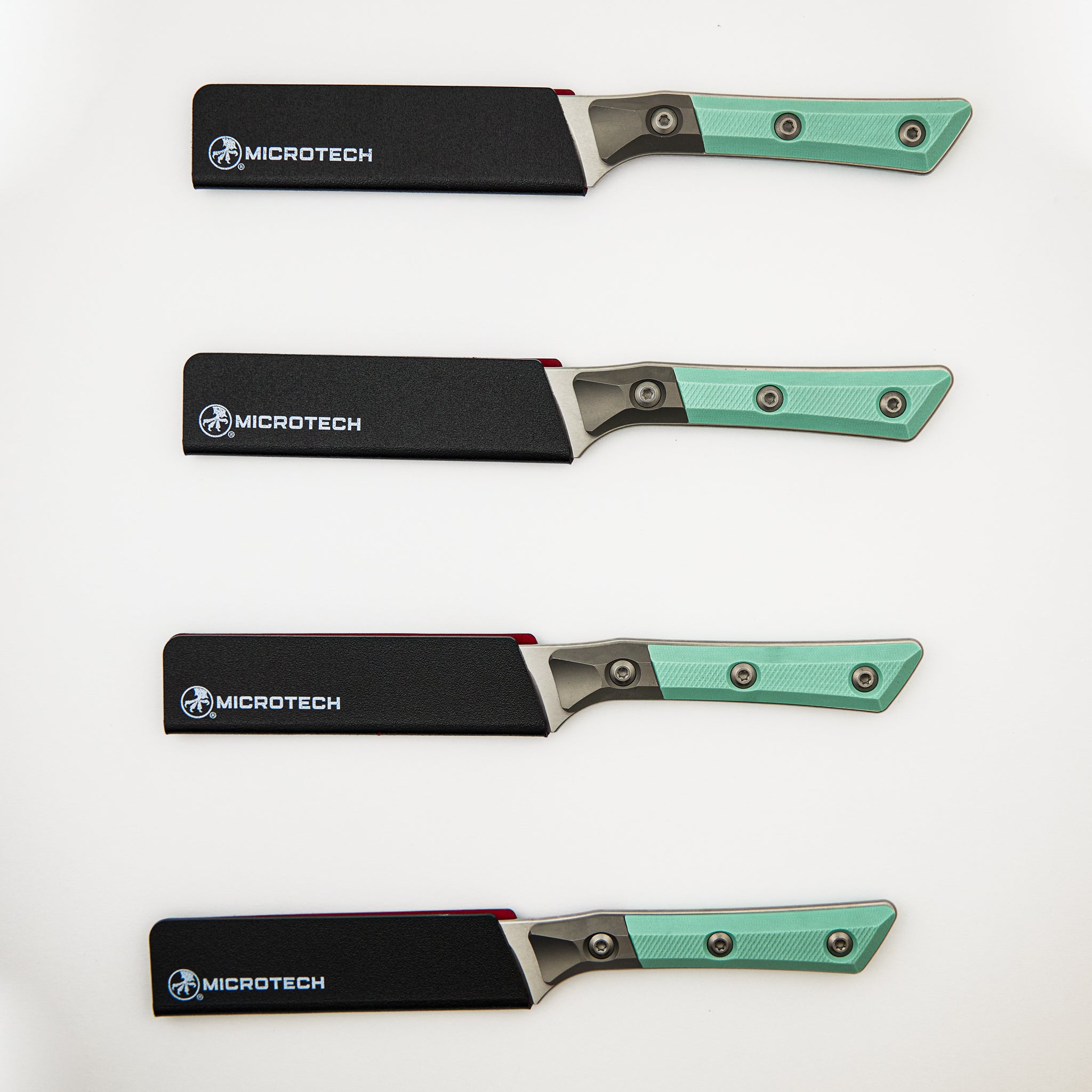 Steak Knife Set - G-10 Caribbean Blue - Bead Blast Bolster - Stonewash Standard - 3600B-10 SETCA
