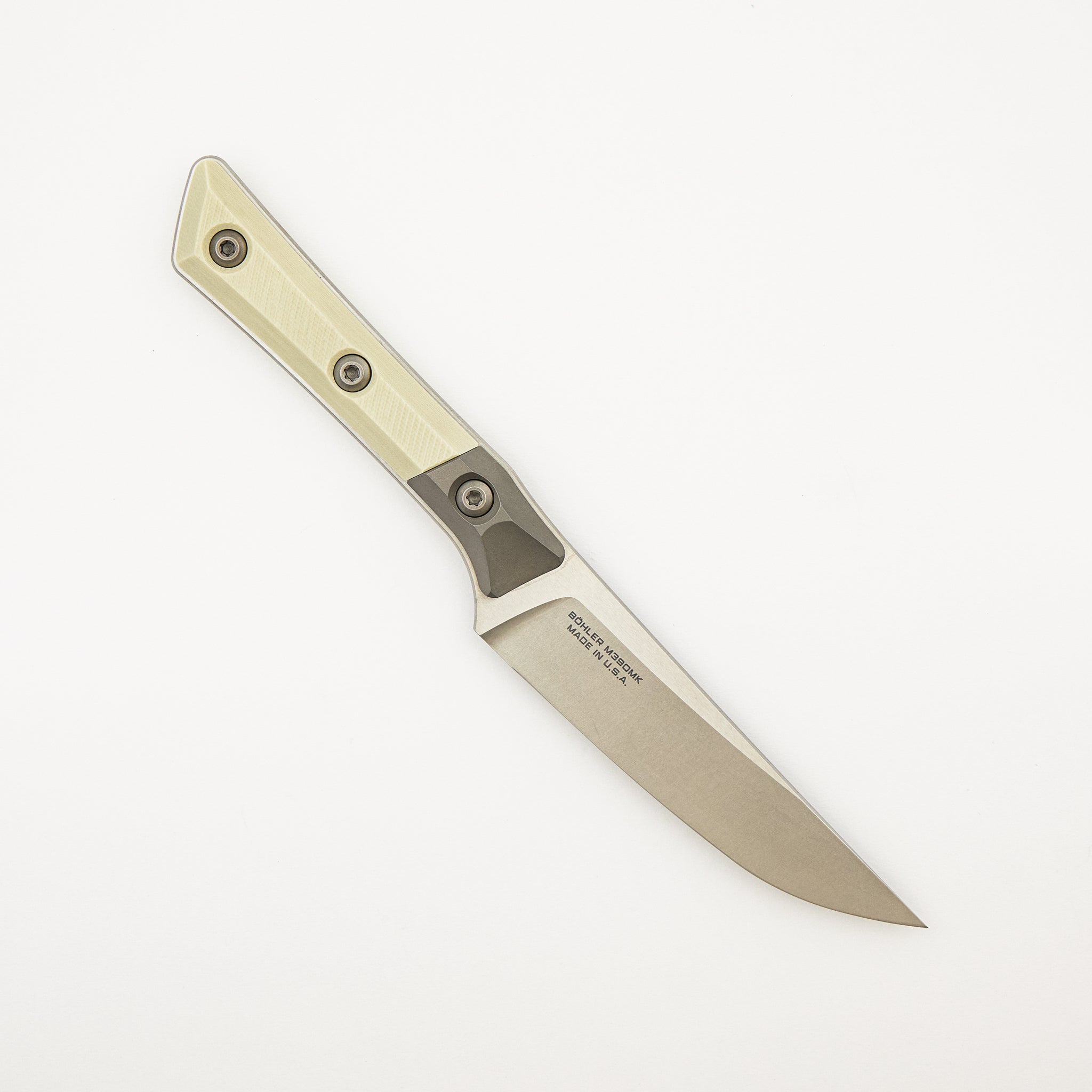 Steak Knife Set - G-10 Ivory - Bead Blast Bolster - Stonewash Standard - 3600B-10 SETIV