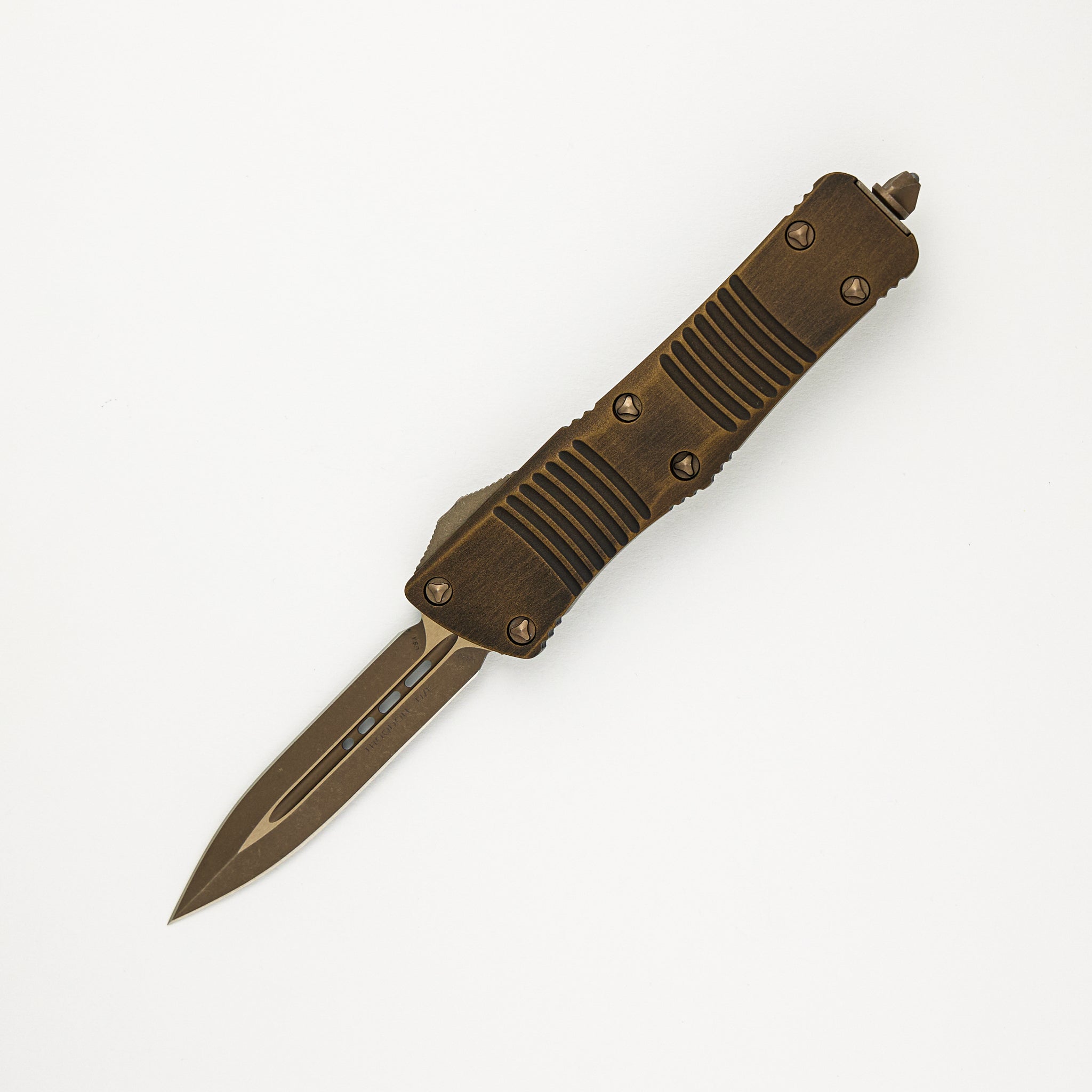 Microtech Troodon D/E Signature Series Antique Bronze Bronzed Apocalyptic 138-13 APABS S/N 001