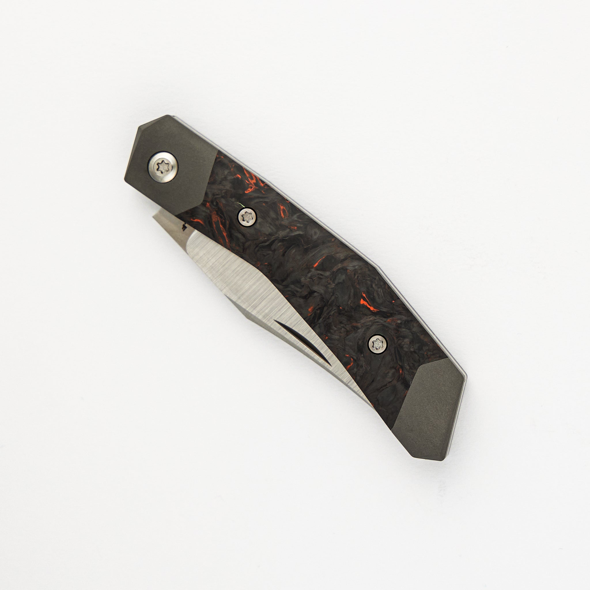 Jack Wolf Knives Mini Cyborg Jack - Orange Dark Matter Fat Carbon