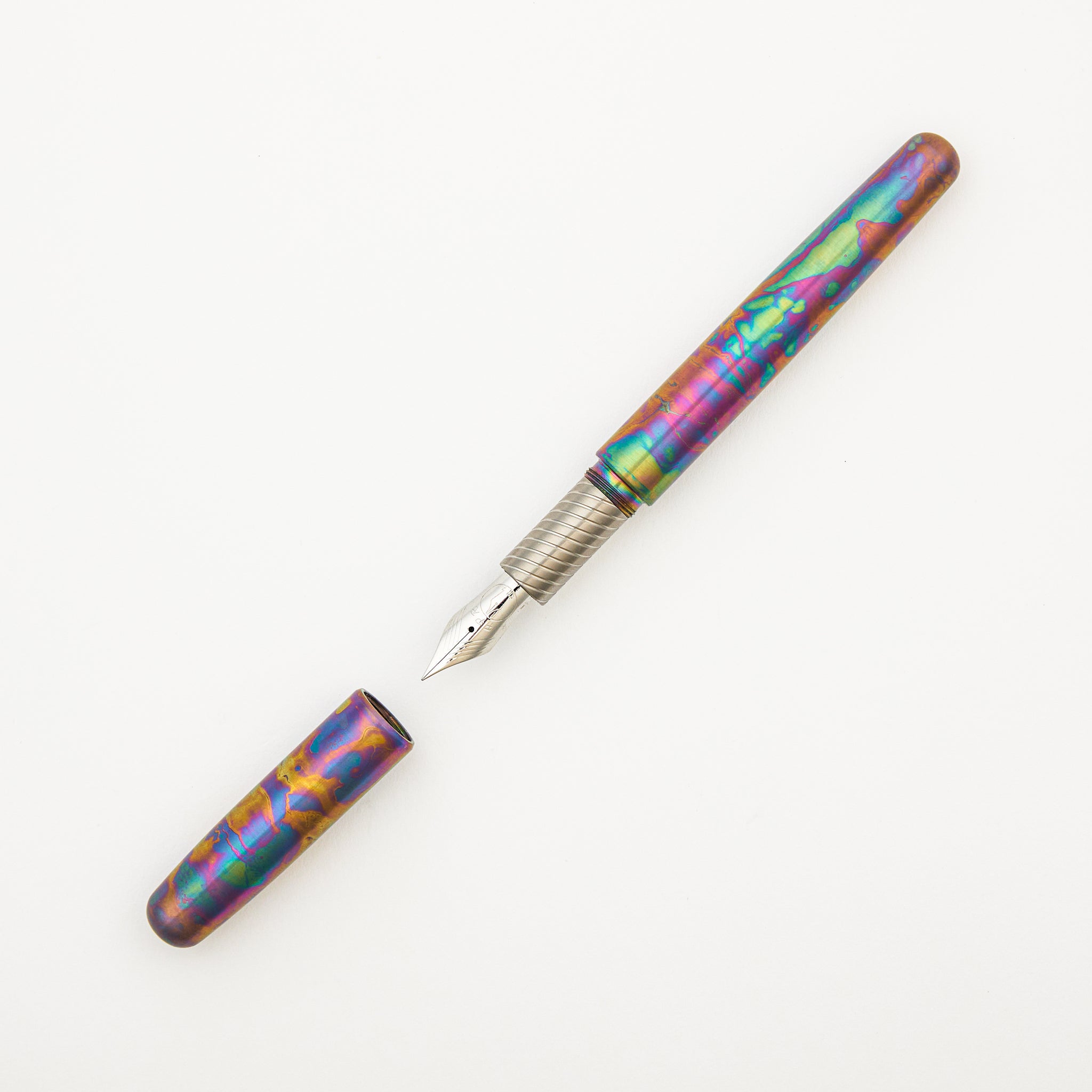 OG2 Fountain Pen - Titanium - Flamed Rainbow