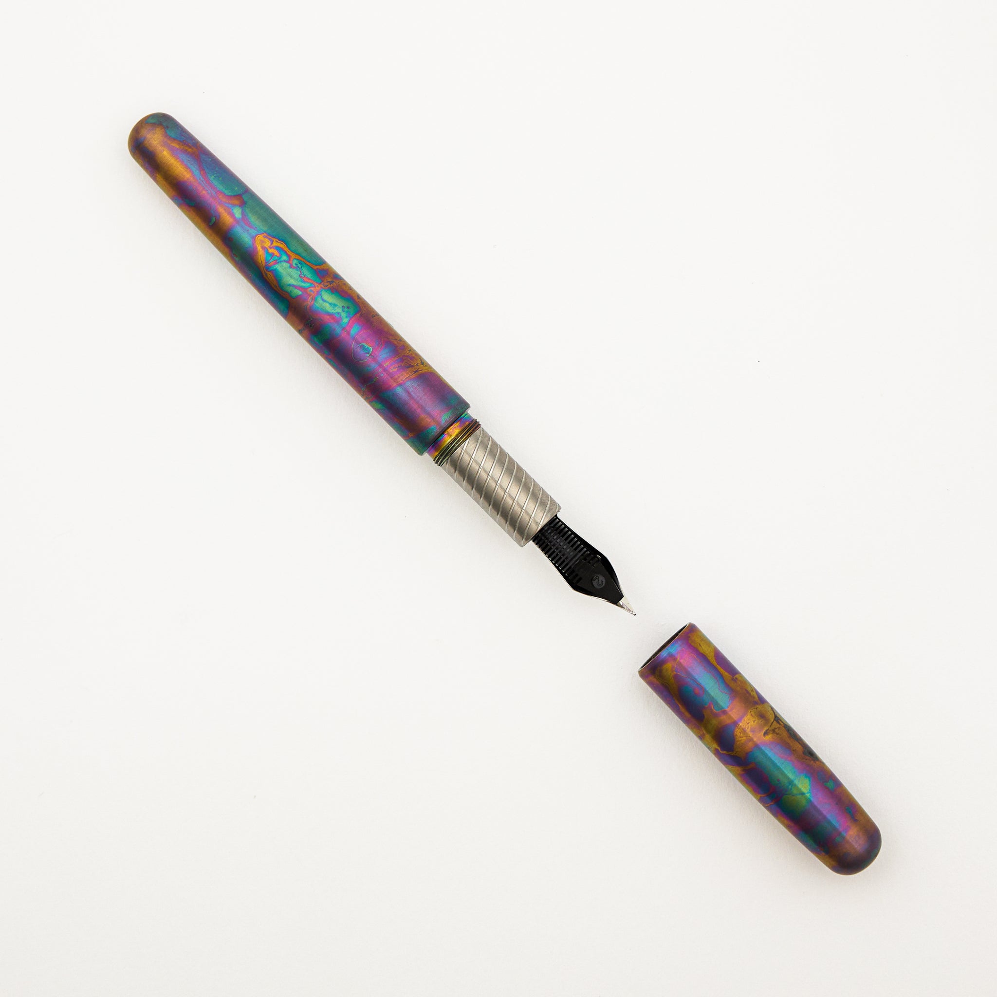 OG2 Fountain Pen - Titanium - Flamed Rainbow