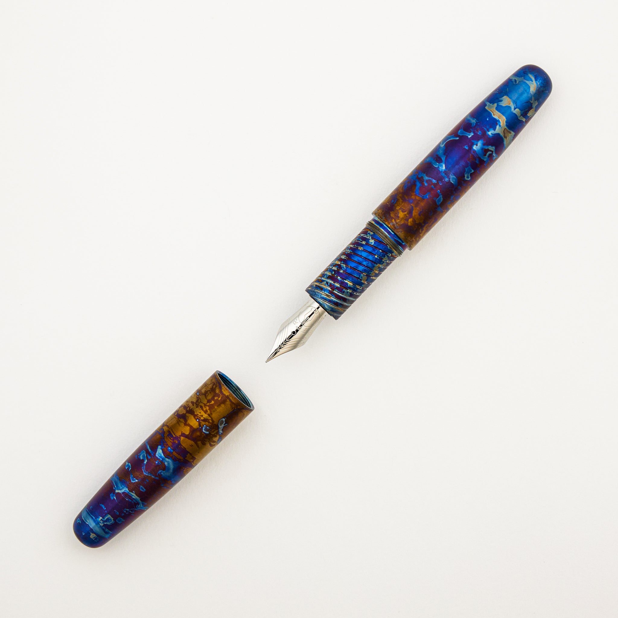 Shonk Fountain Pen - Titanium - Flamed Finish