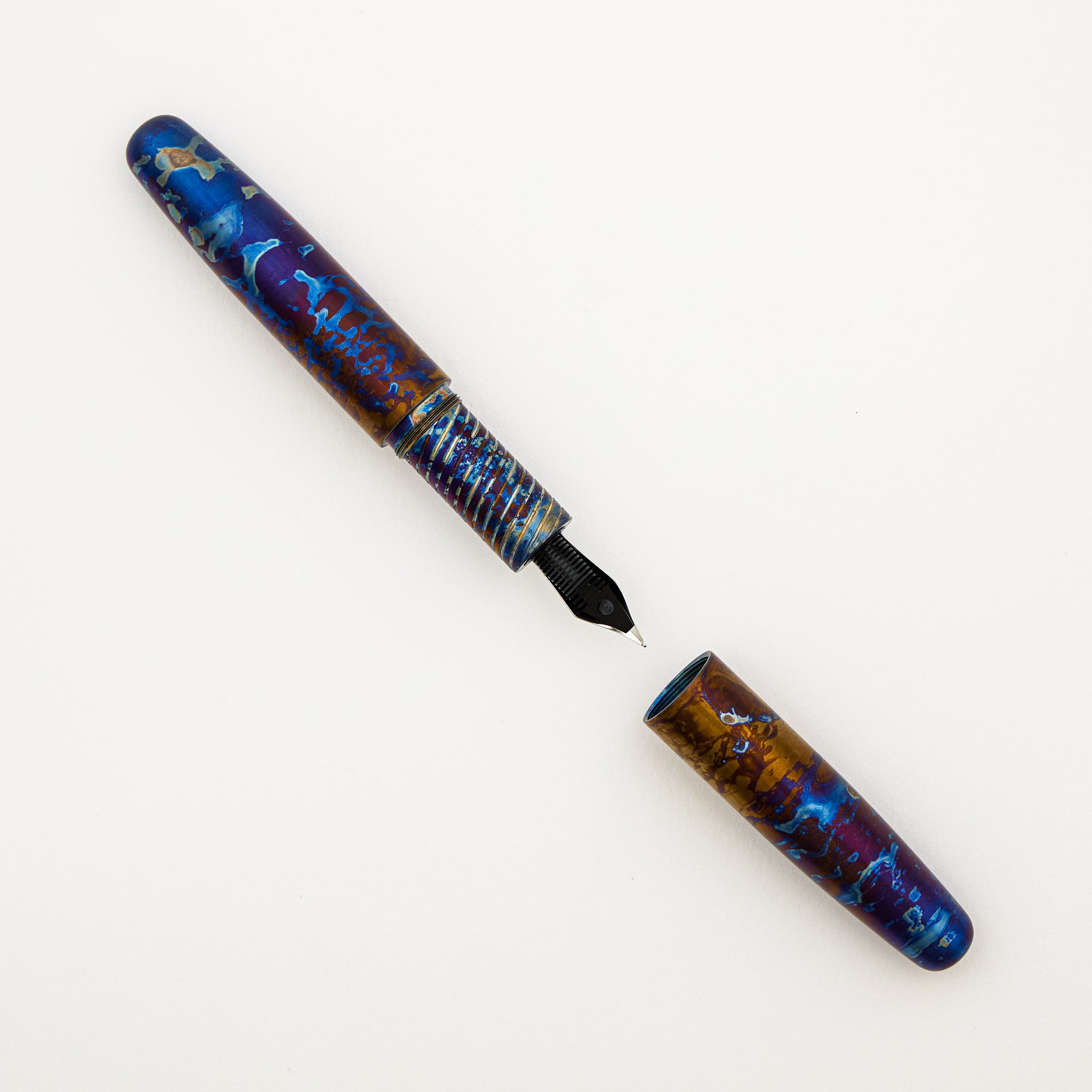 Shonk Fountain Pen - Titanium - Flamed Finish