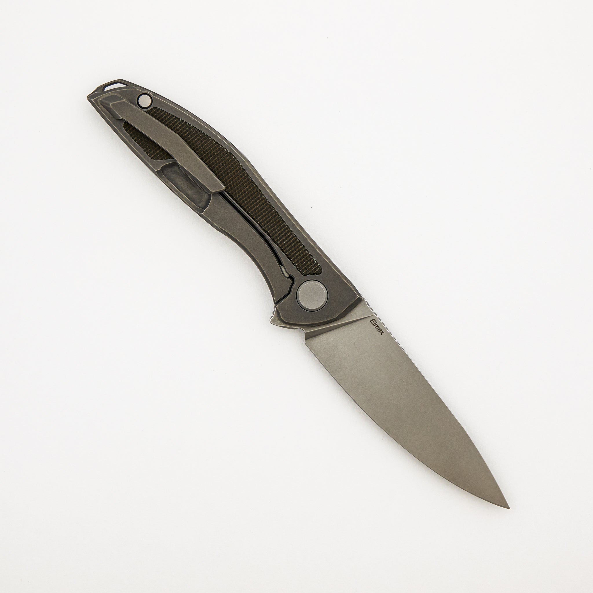 NeOn NL - Elmax Blade - Titanium/Green Canvas Micarta Handle - MRBS