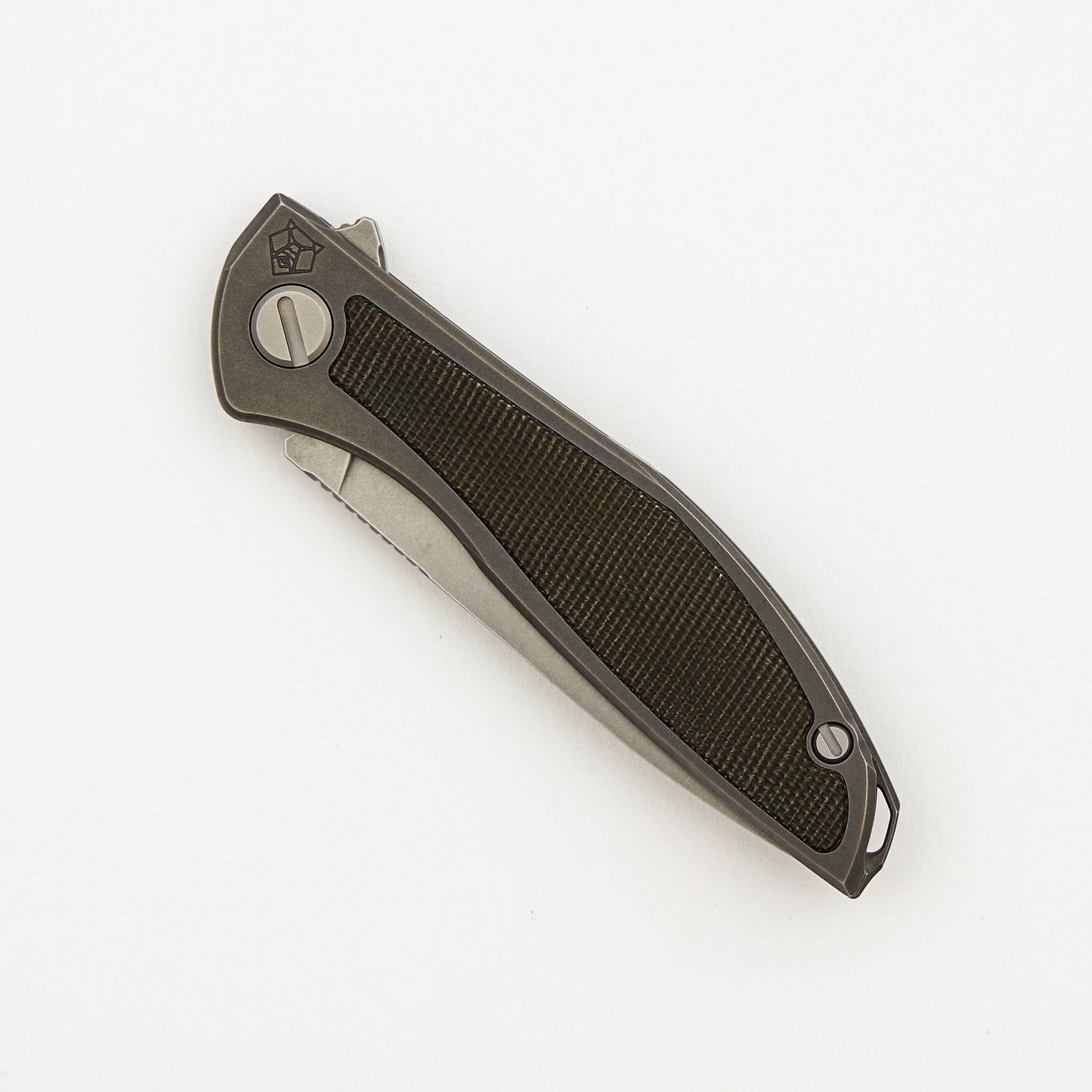 NeOn NL - Elmax Blade - Titanium/Green Canvas Micarta Handle - MRBS
