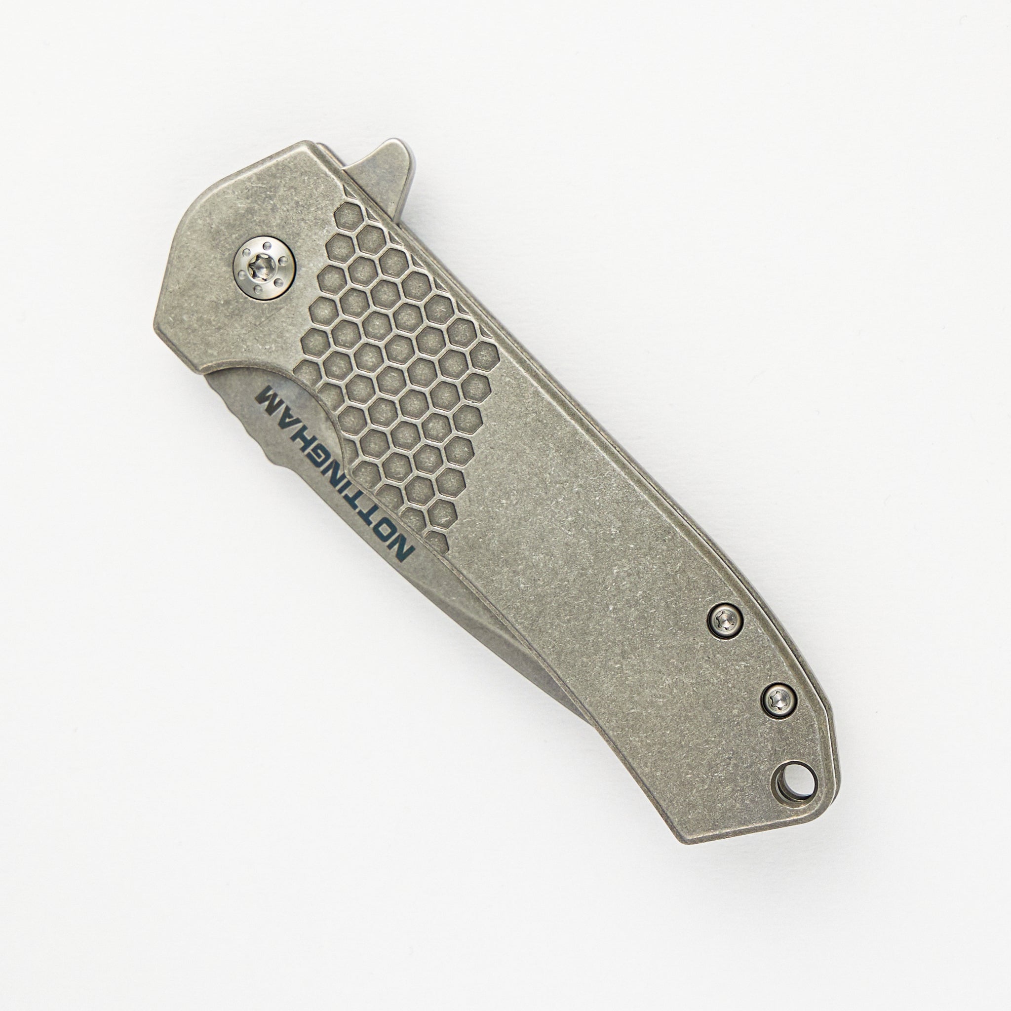 Nottingham Tactical Ultra4 Folder - Titanium Handle - Killer Beez - Blackened Tumbled