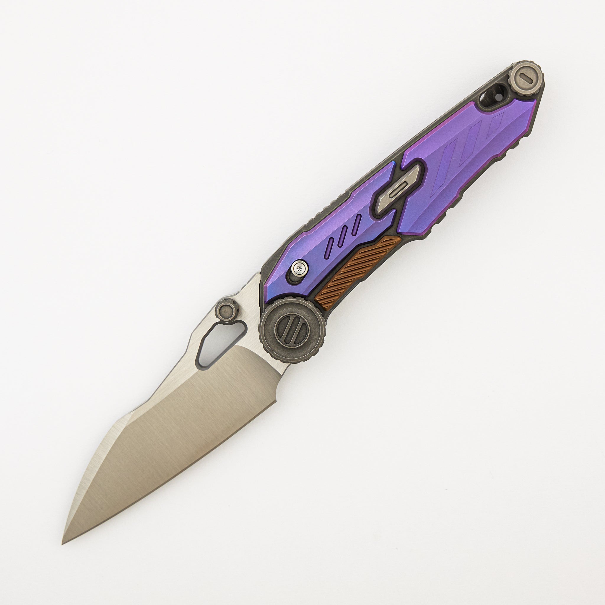MTSS - Stonewash/Purple/Bronze Anodized Titanium Handle - Vanax Blade