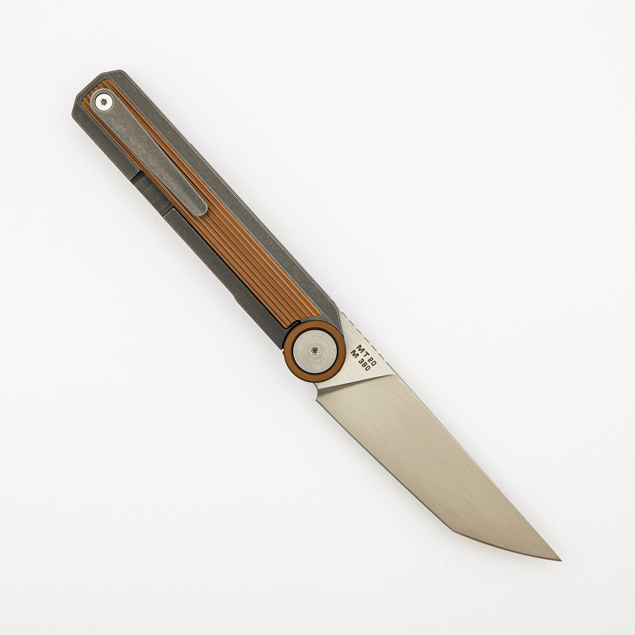 MT-20 - Stonewashed/Bronze Anodized Titanium Handle - M390 Blade