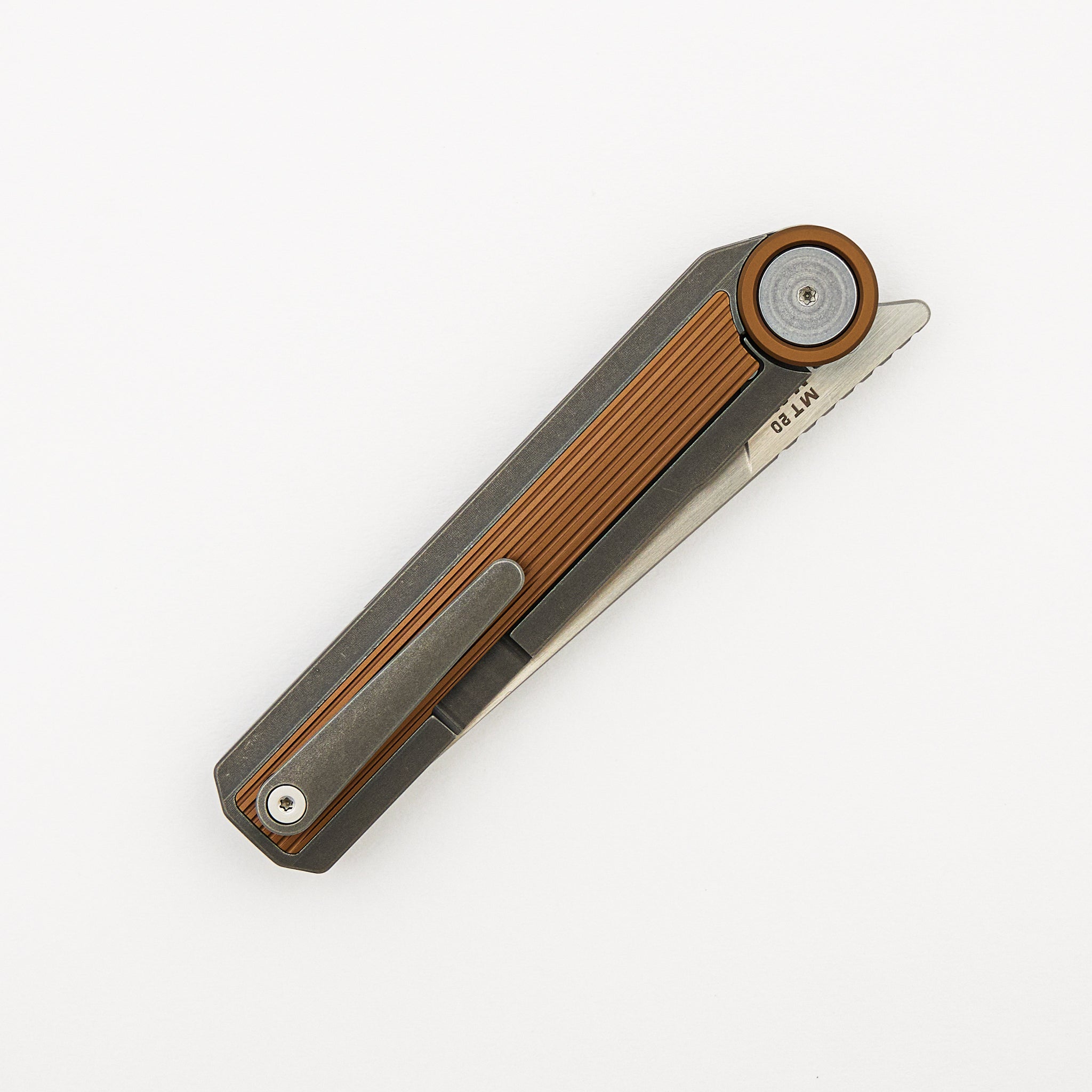 MT-20 - Stonewashed/Bronze Anodized Titanium Handle - M390 Blade