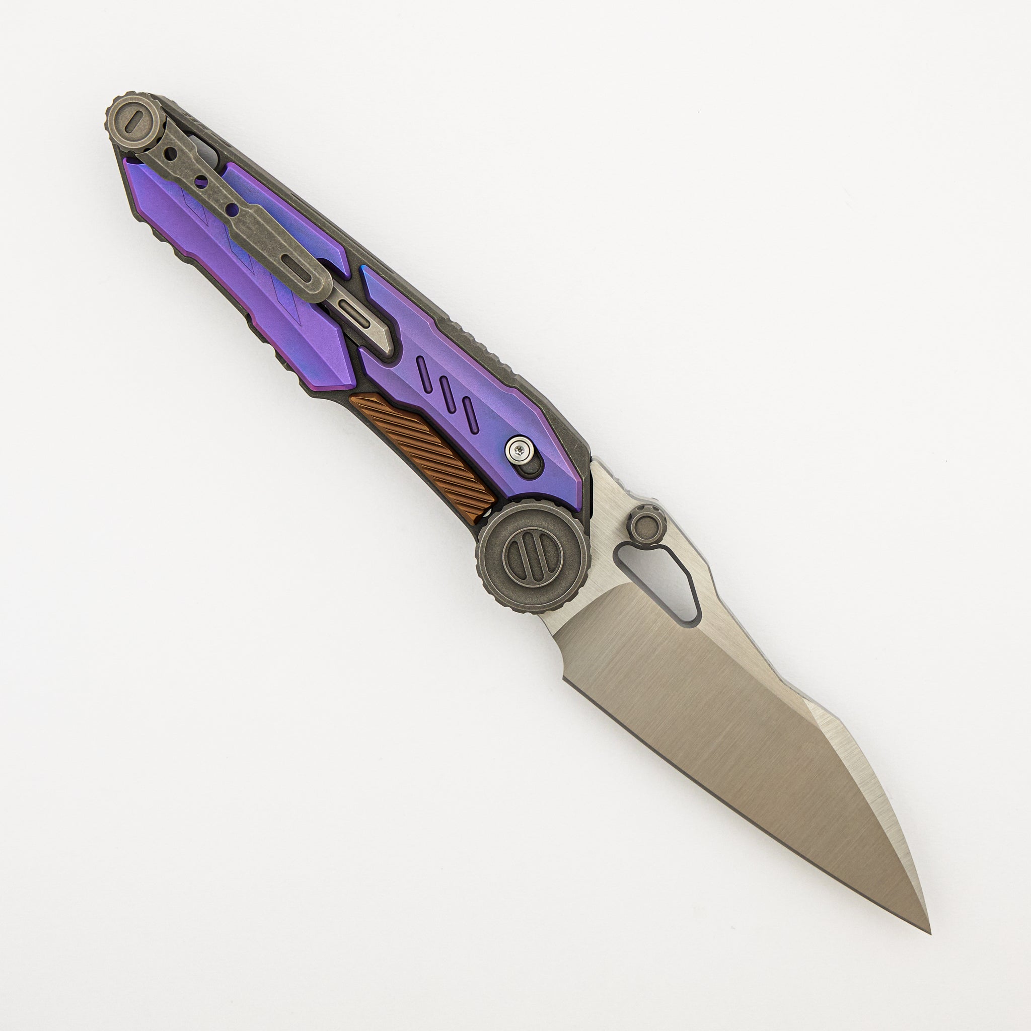 MTSS - Stonewash/Purple/Bronze Anodized Titanium Handle - Vanax Blade