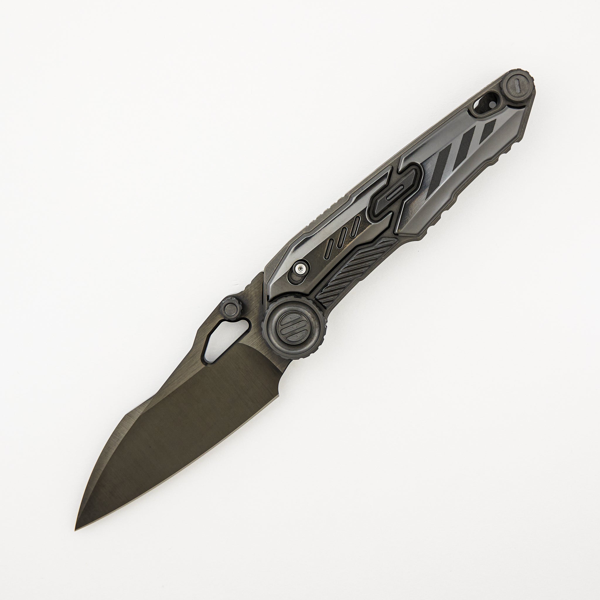 MTSS - Stonewash Titanium/Zirconium Handle - Black M390 Blade