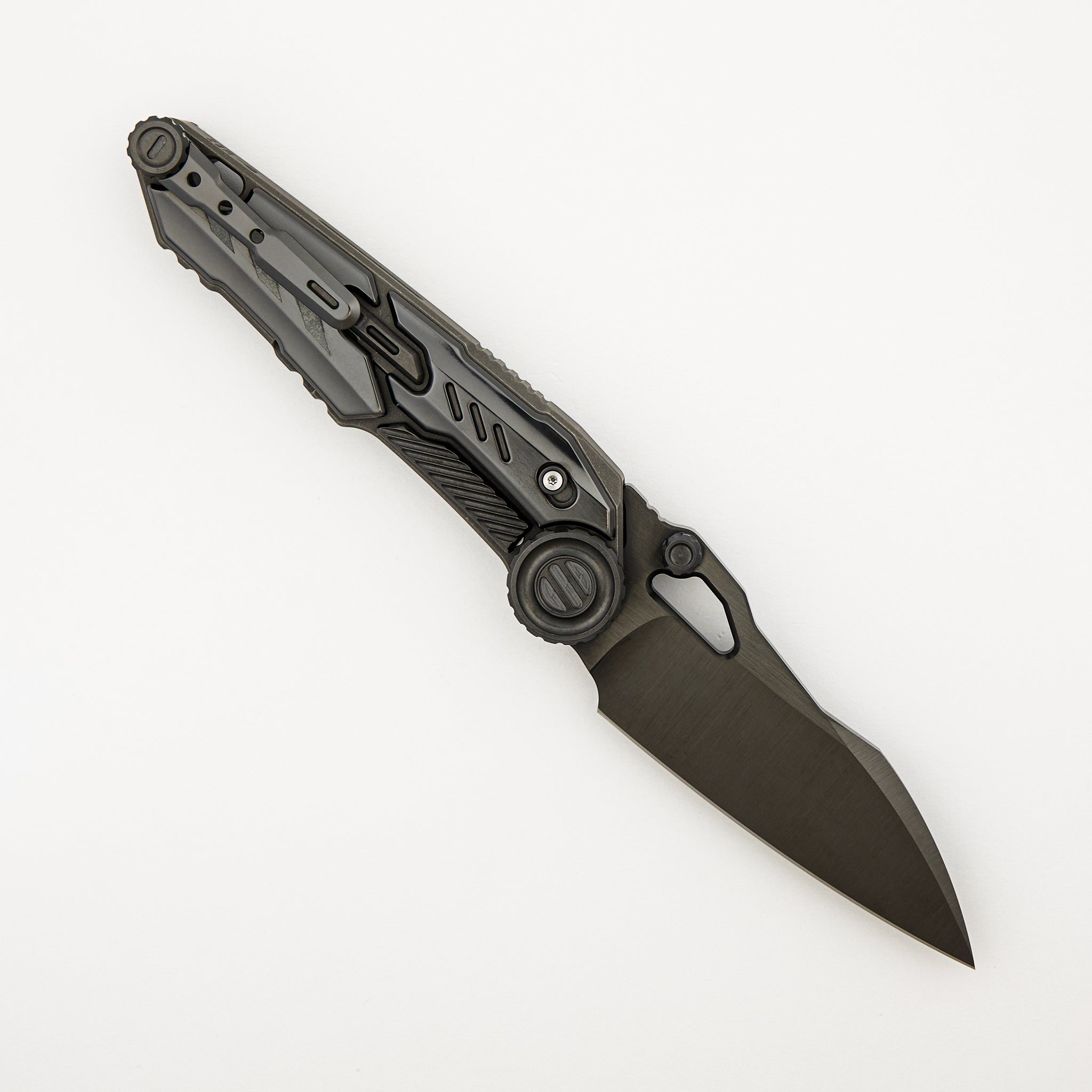 MTSS - Stonewash Titanium/Zirconium Handle - Black M390 Blade