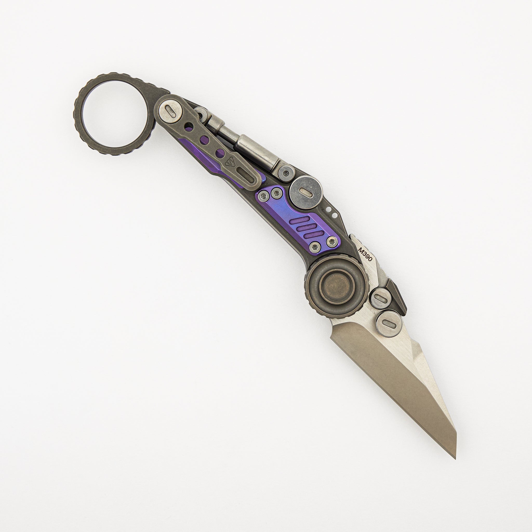 MT-11 Shuukaku - Stonewash/Purple Anodized Titanium Handle - M390 Blade