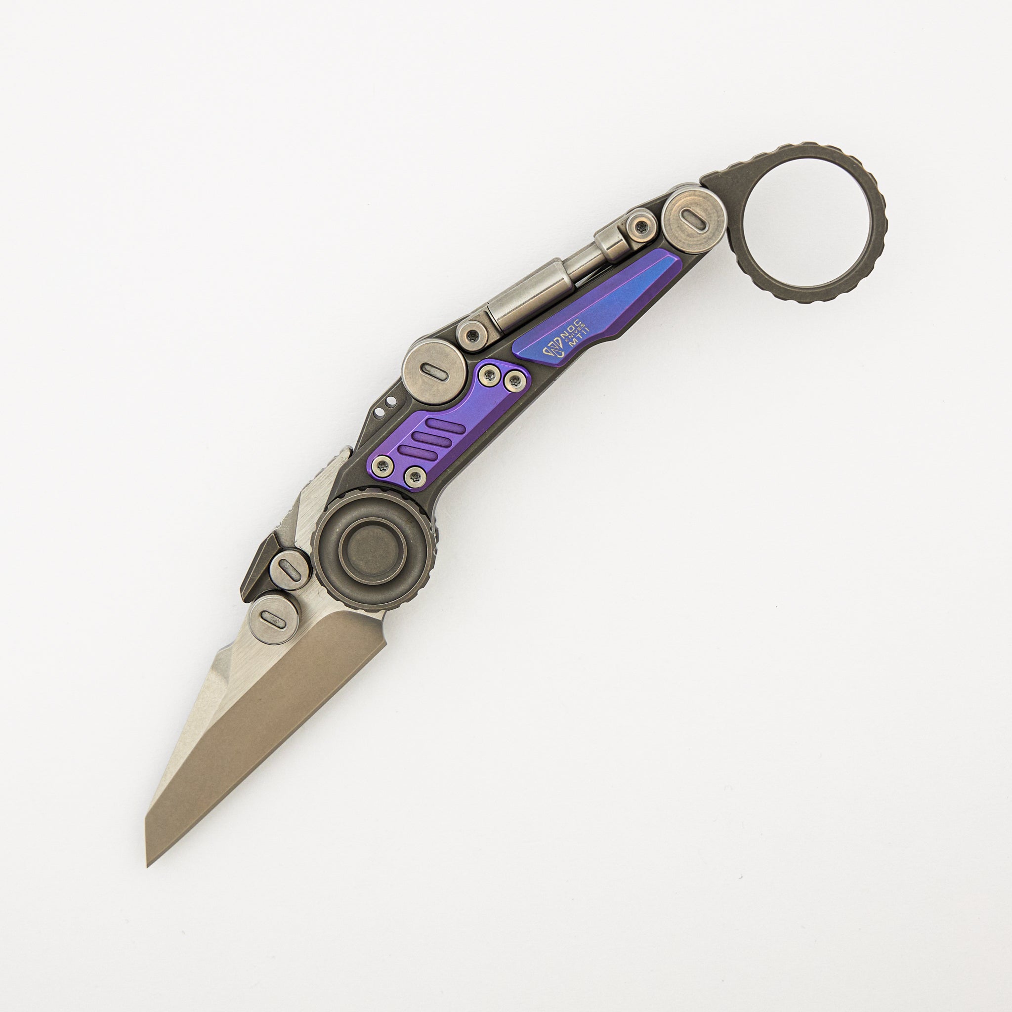 MT-11 Shuukaku - Stonewash/Purple Anodized Titanium Handle - M390 Blade