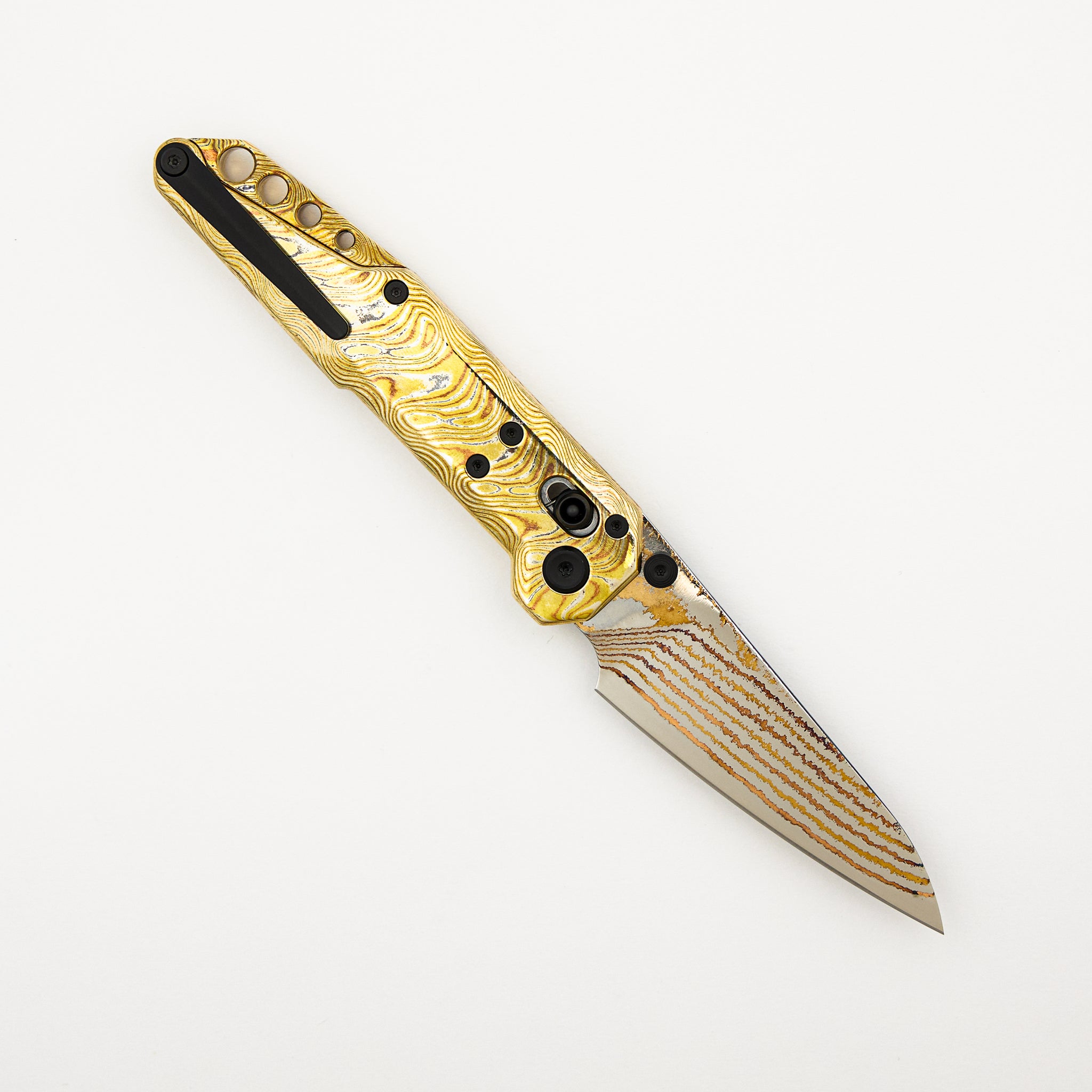 MT-27 Dark Feather 2.0 - Mokume Handle - Copper Infused San Mai Blade
