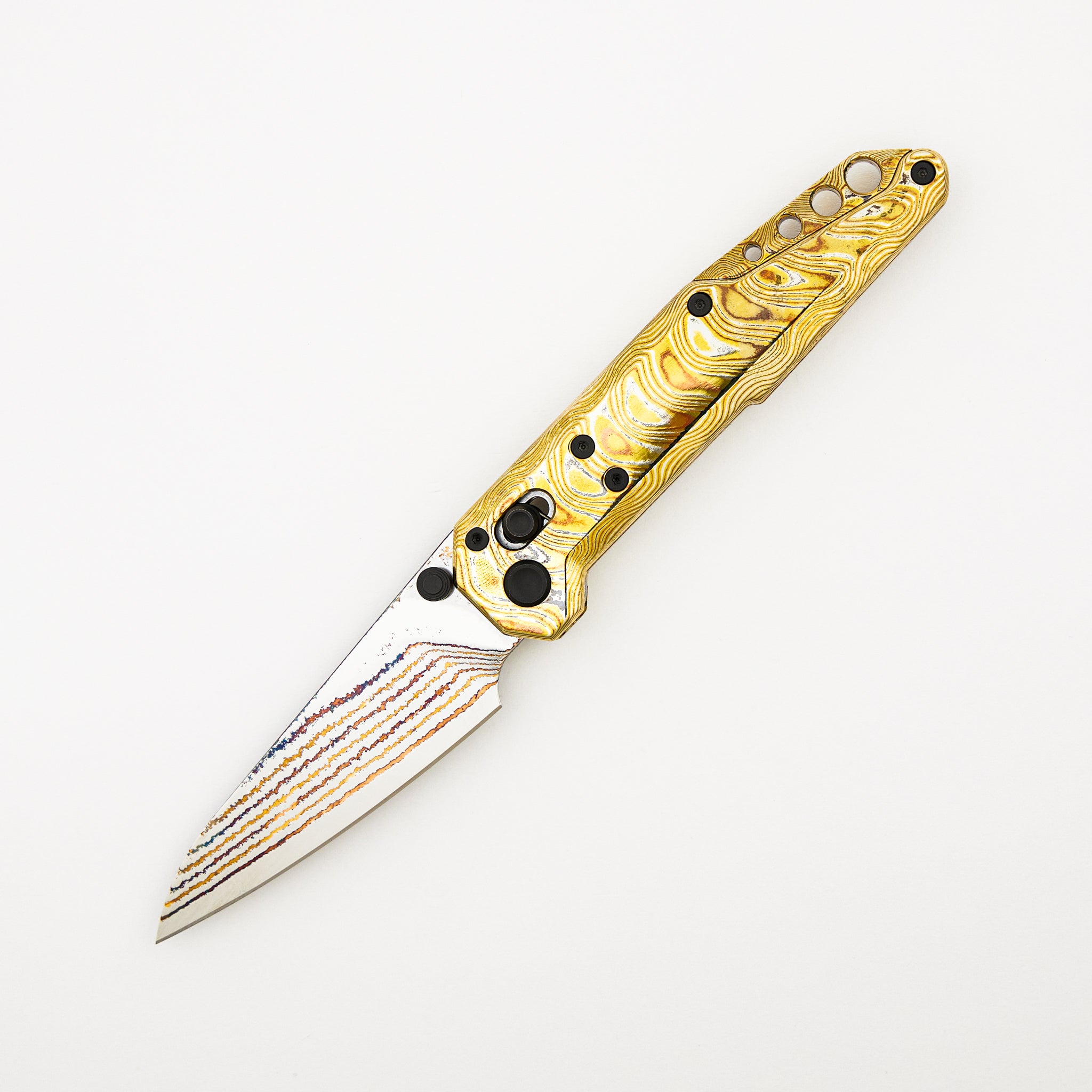 MT-27 Dark Feather 2.0 - Mokume Handle - Copper Infused San Mai Blade