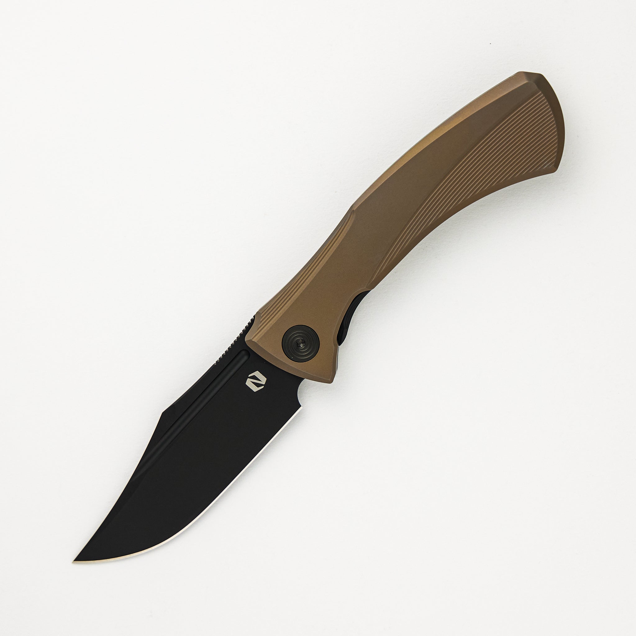 Null Knives Ghoul - Ti Bronze Anodized Handle - Black PVD M390 Blade