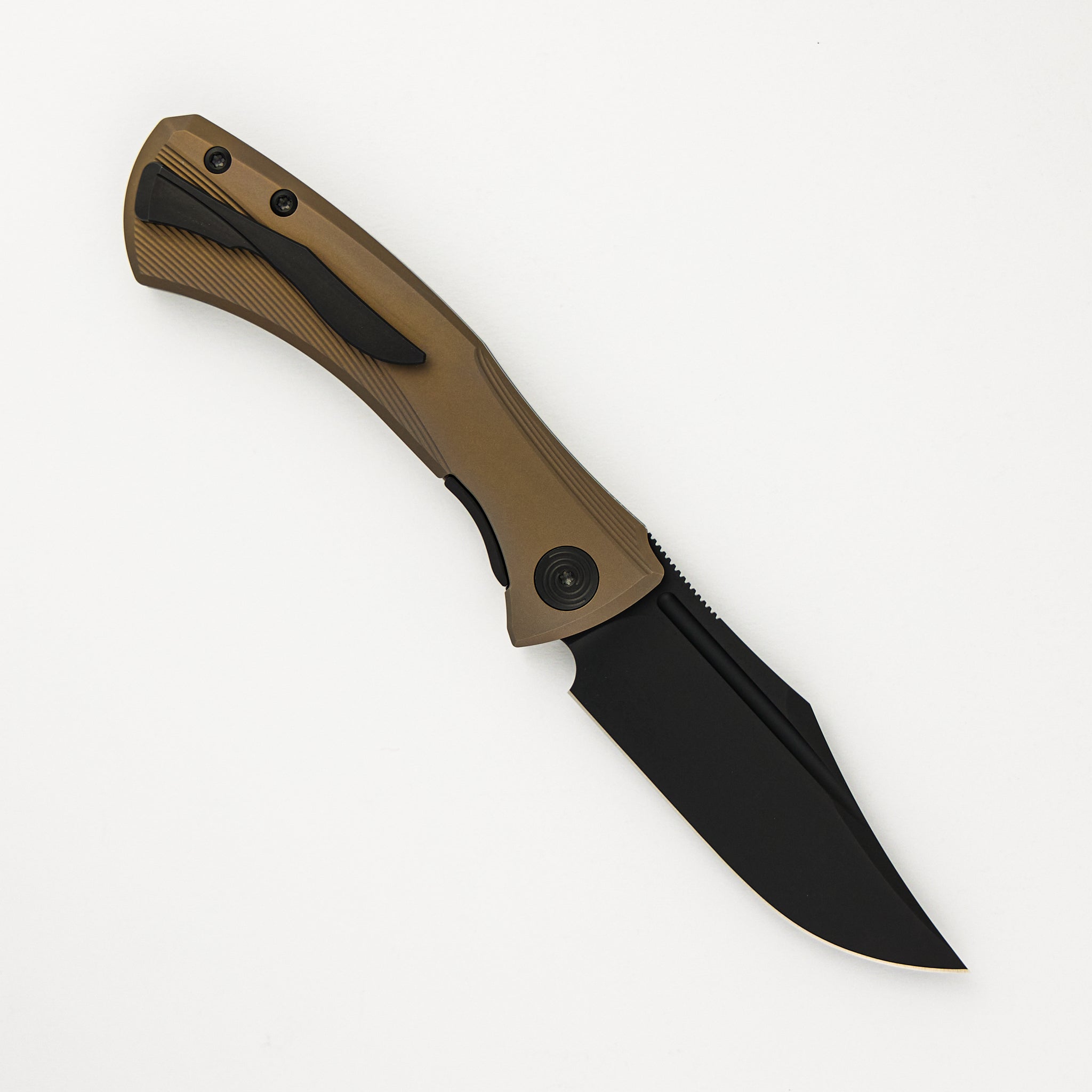 Null Knives Ghoul - Ti Bronze Anodized Handle - Black PVD M390 Blade