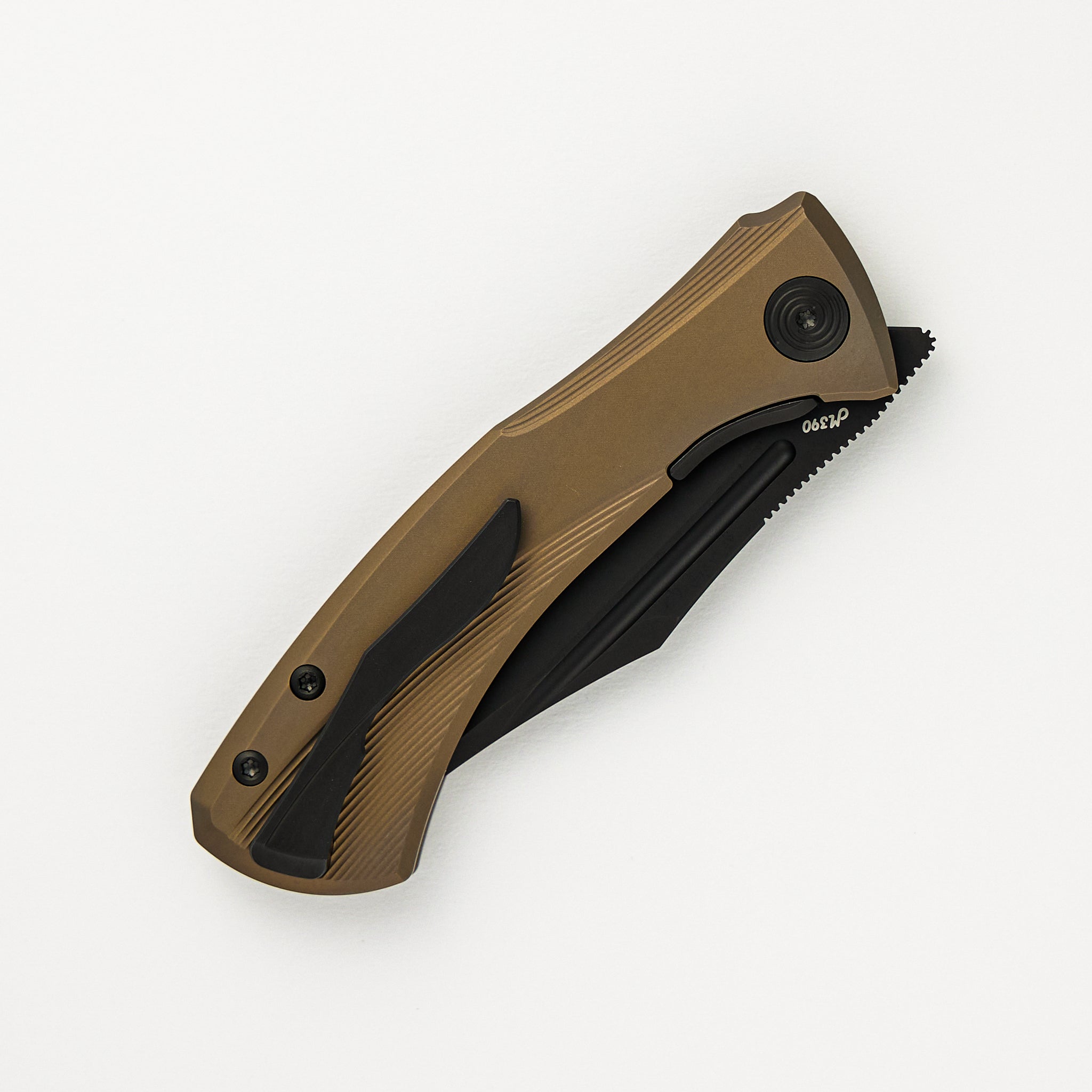 Null Knives Ghoul - Ti Bronze Anodized Handle - Black PVD M390 Blade