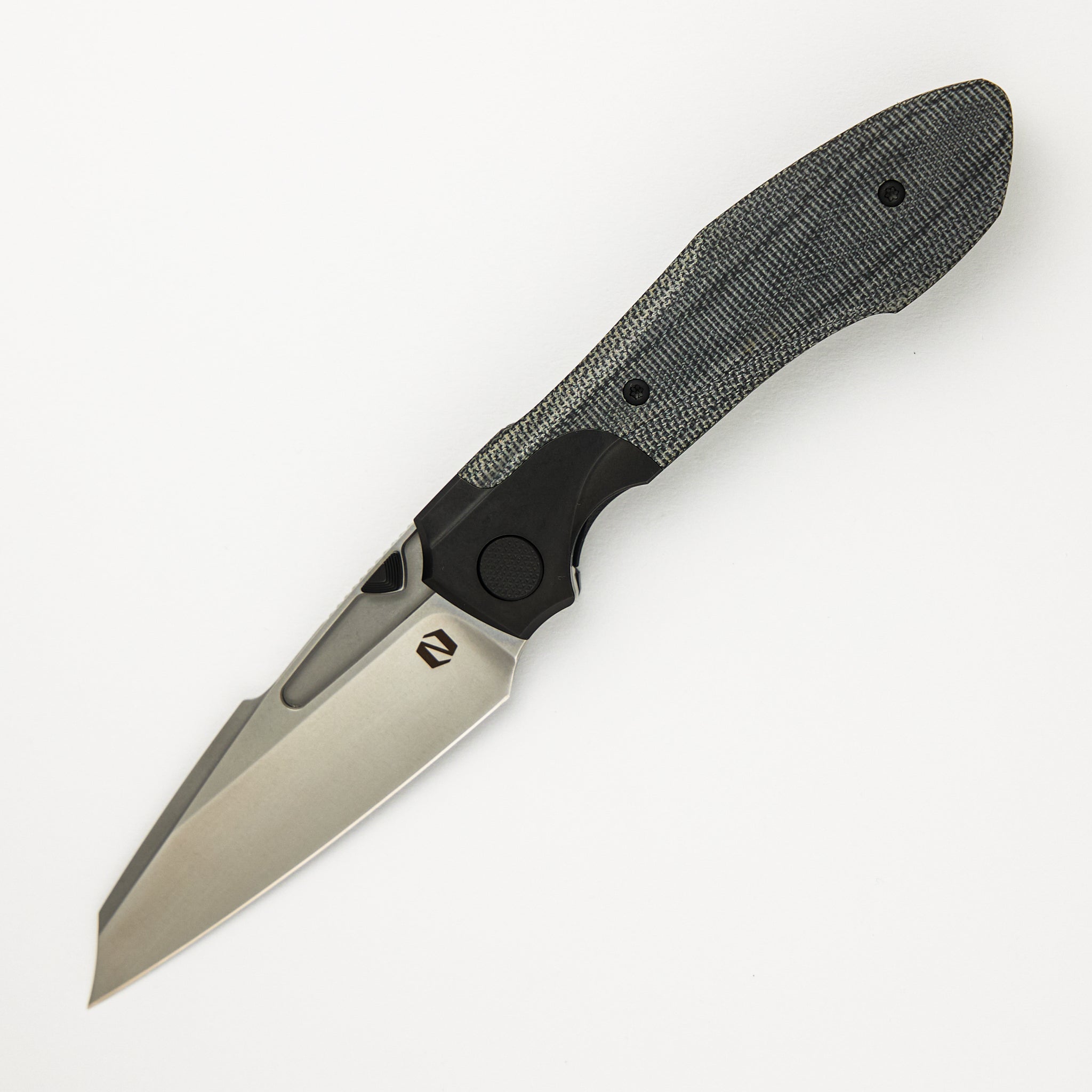 Null Knives Voodoo - Black PVD/Light Stonewash Ti/Black Micarta Handle - Stonewashed M390 Blade