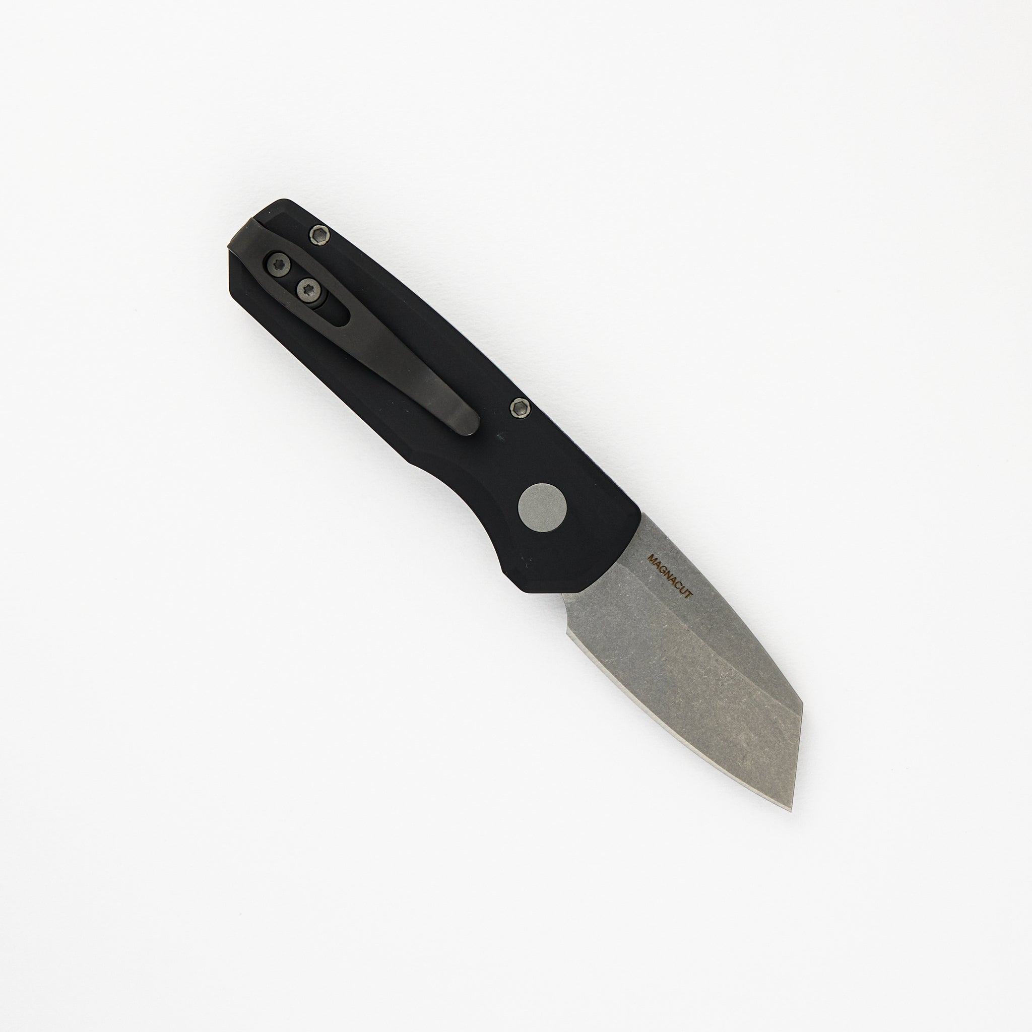 Pro-Tech Knives Runt 5 - Black Aluminum Handle - Stonewash Magnacut Reverse Tanto Blade - R5401