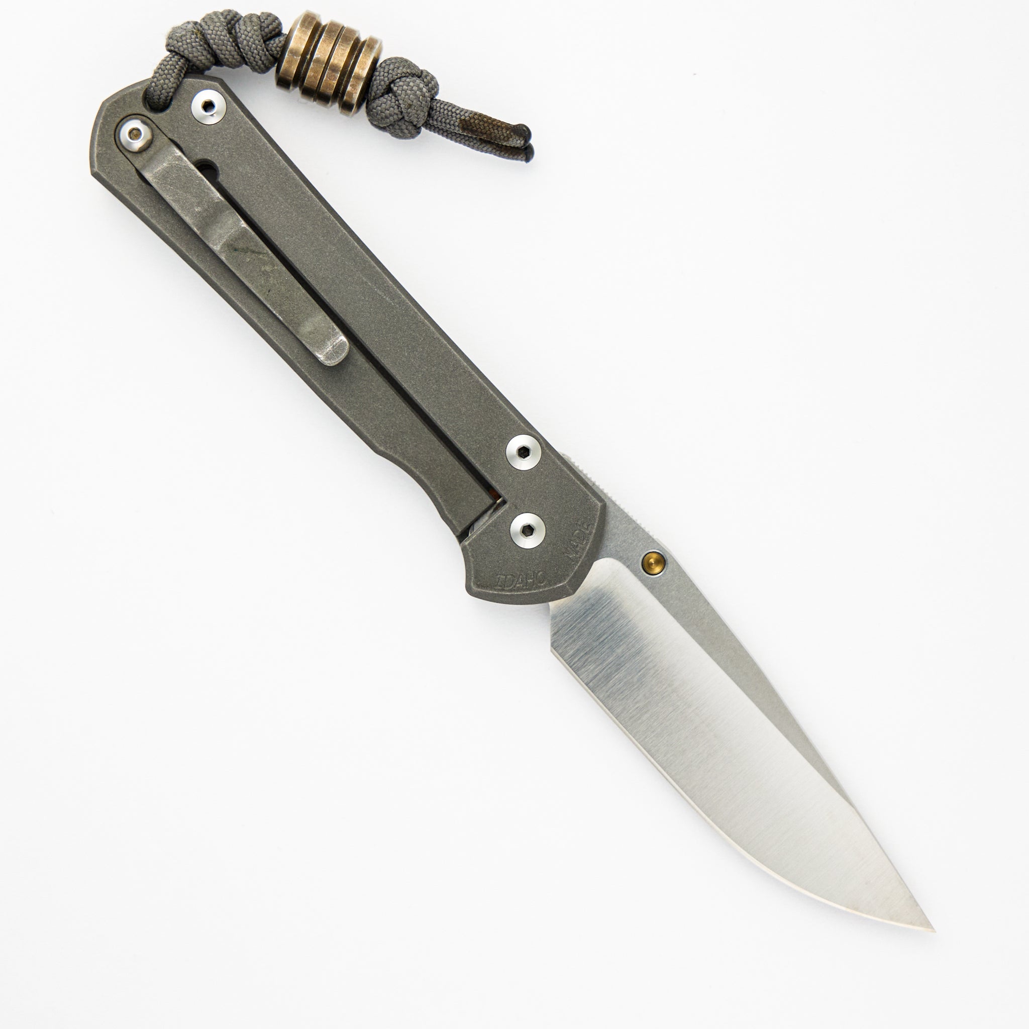 Large Sebenza 21 Unique - Titanium Handle - Polished Drop Point CPM S35VN Blade - Gold Single Lug