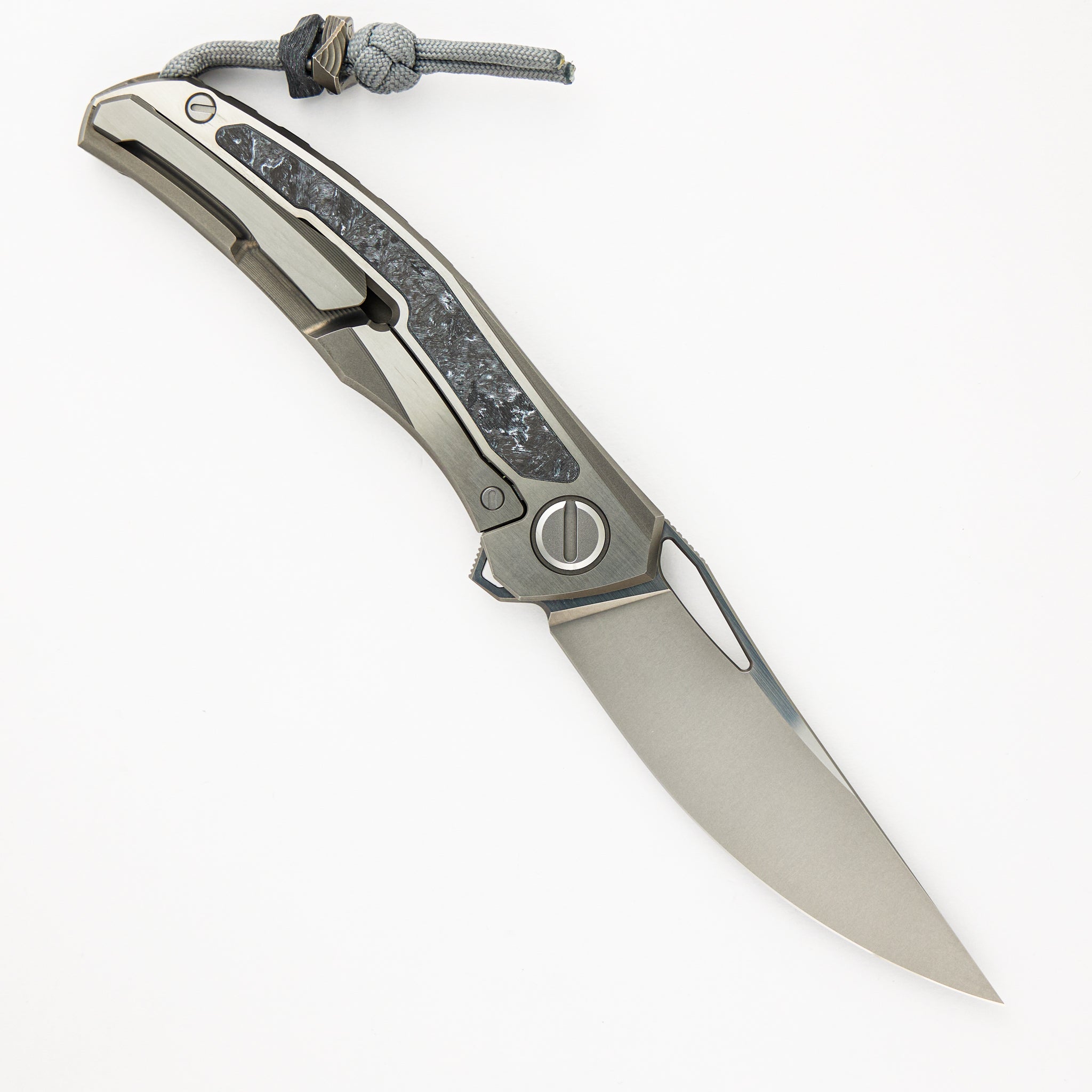 Shirogorov Knives Quantum WKM - Titanium/White CarboTi Handle - S90V Blade - SRRBS