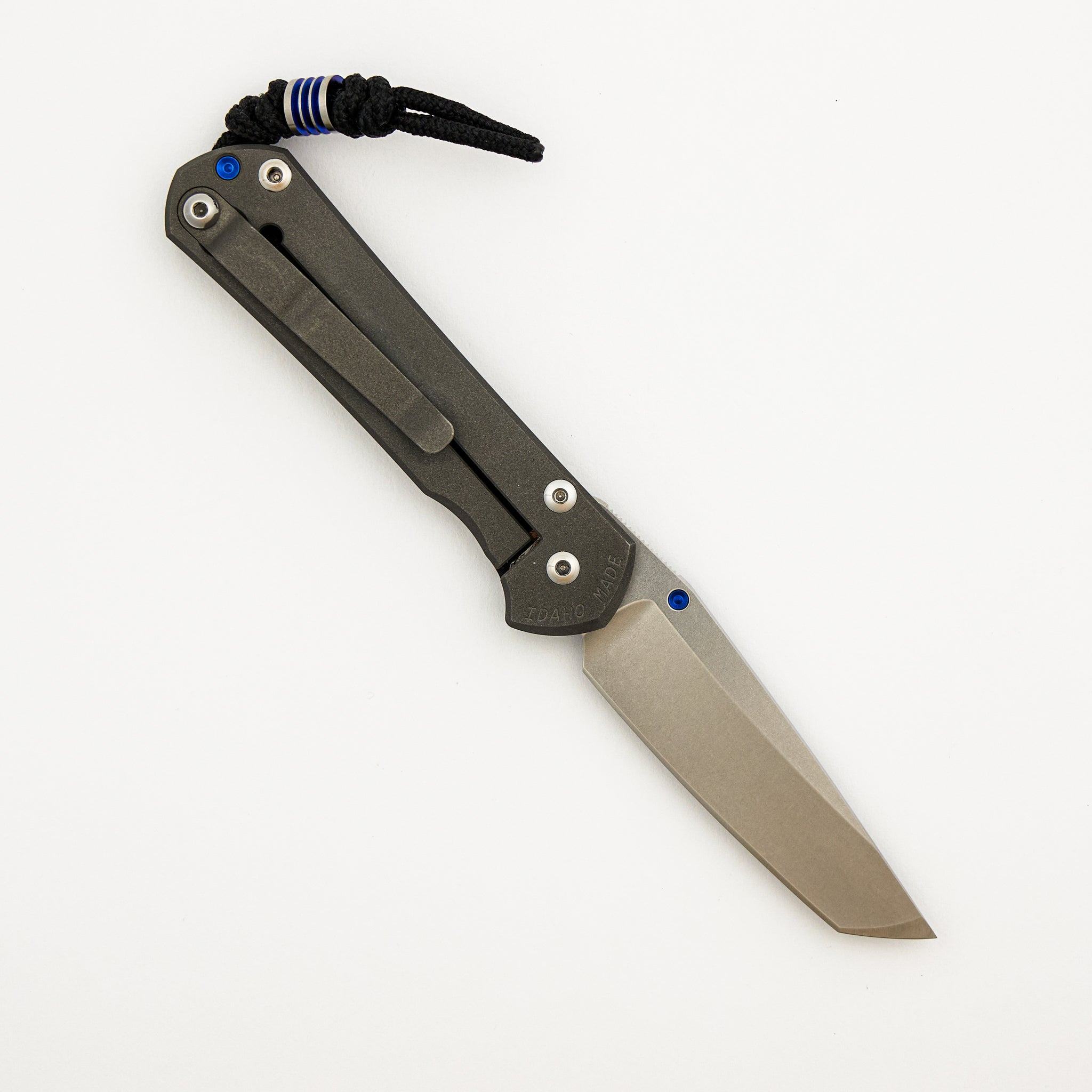 Small Sebenza 31 - Carbon Fiber Front - Tanto CPM MagnaCut Blade - Blue Single Thumb Lug