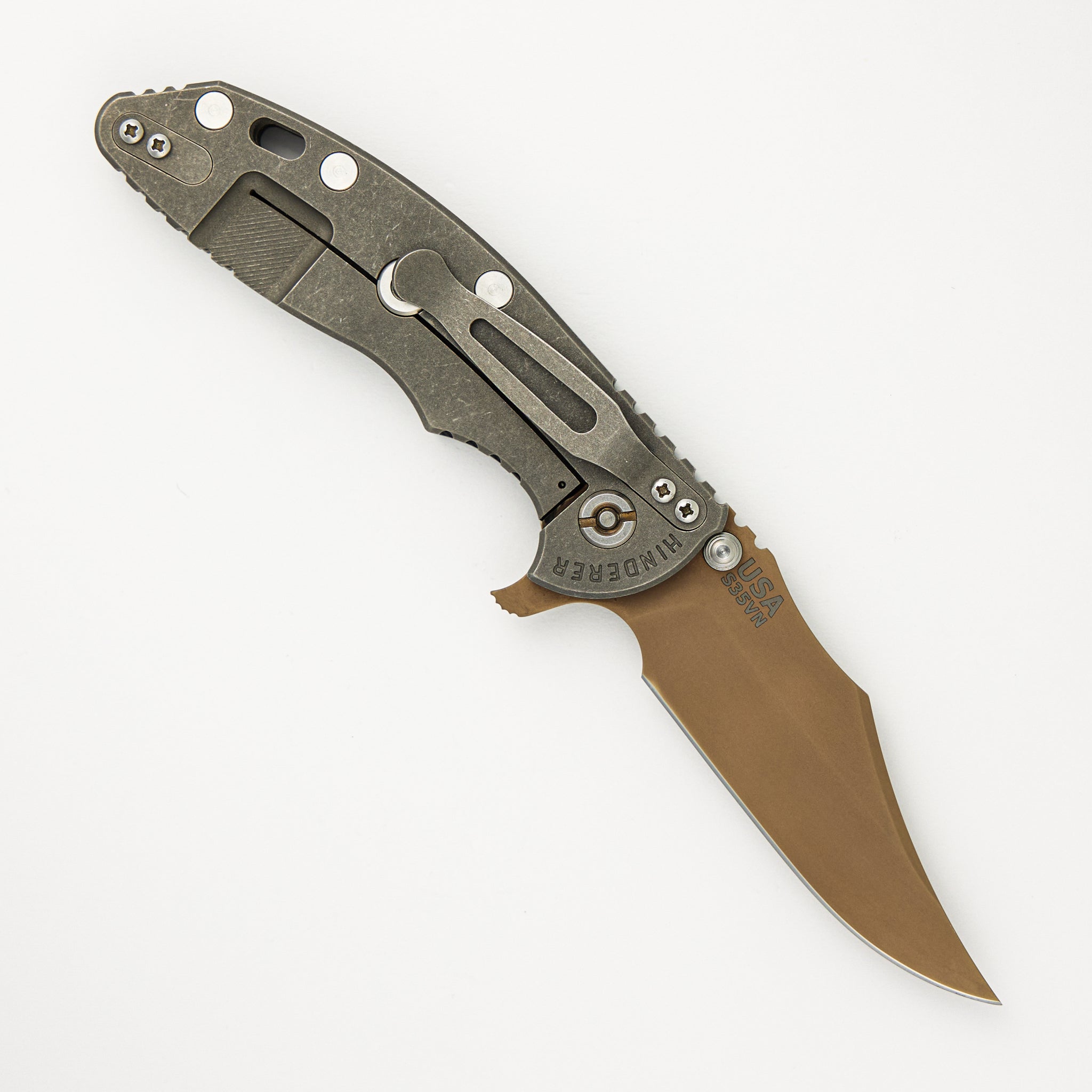 XM-18 3.5" FDE DLC Bowie Blade Gray G10 Working Finish Handle