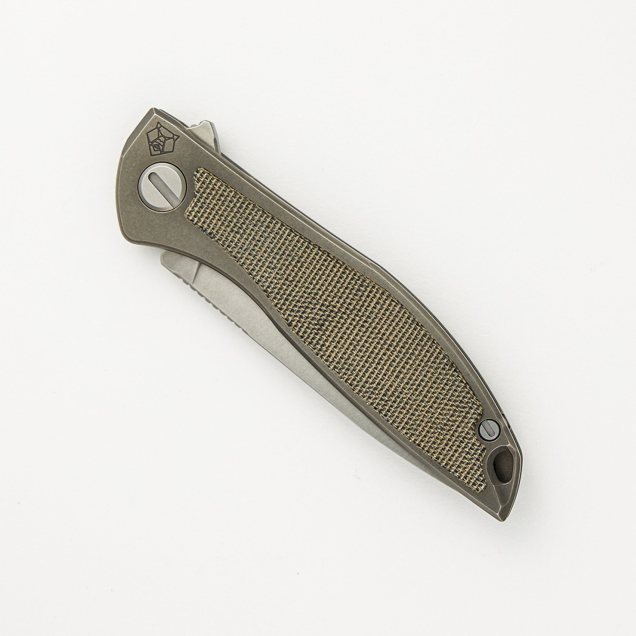 Shirogorov NeOn NL - Elmax Blade - Titanium/Green Canvas Micarta Handle - MRBS