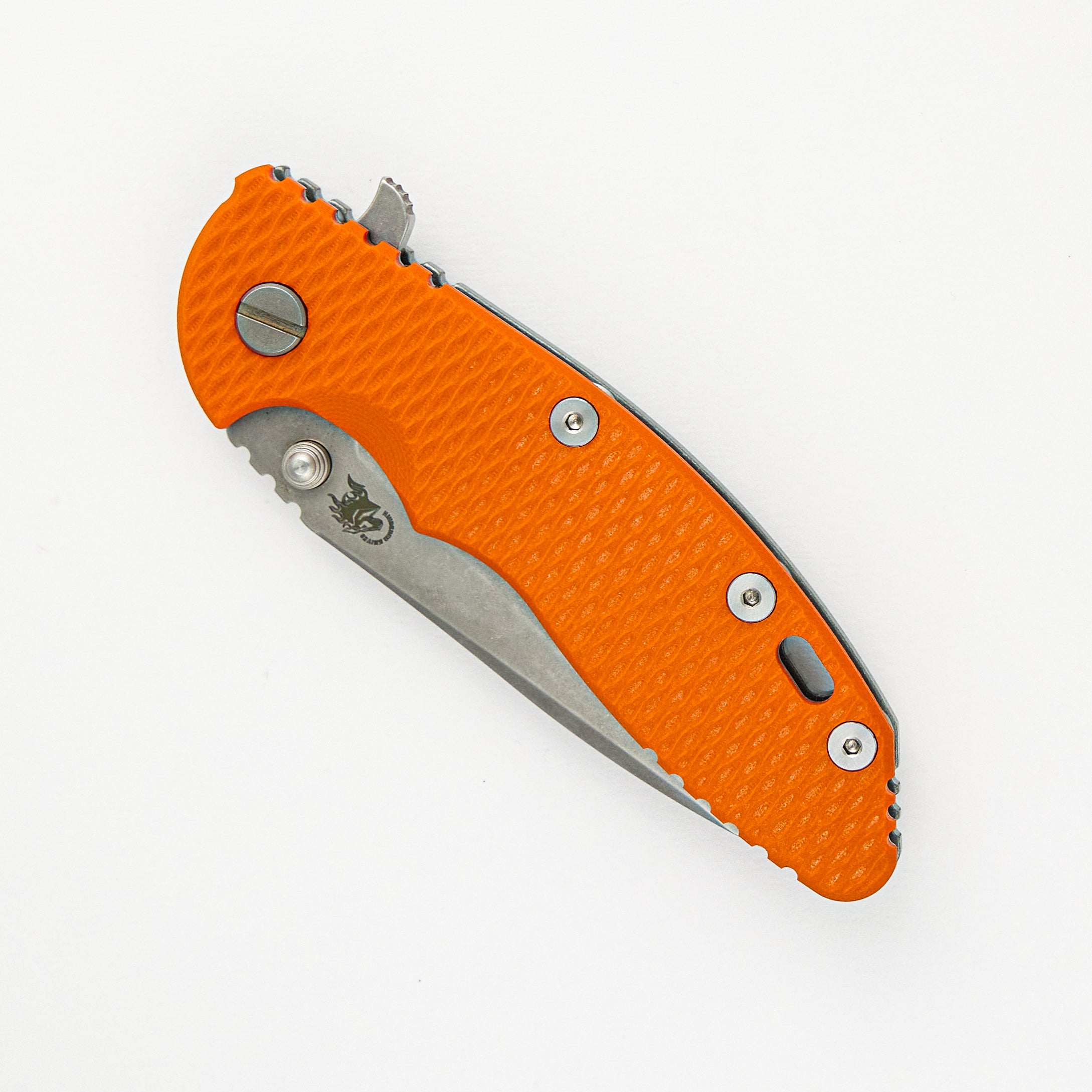 Hinderer Knives XM-18 3.5″ – Stonewash – Orange G10