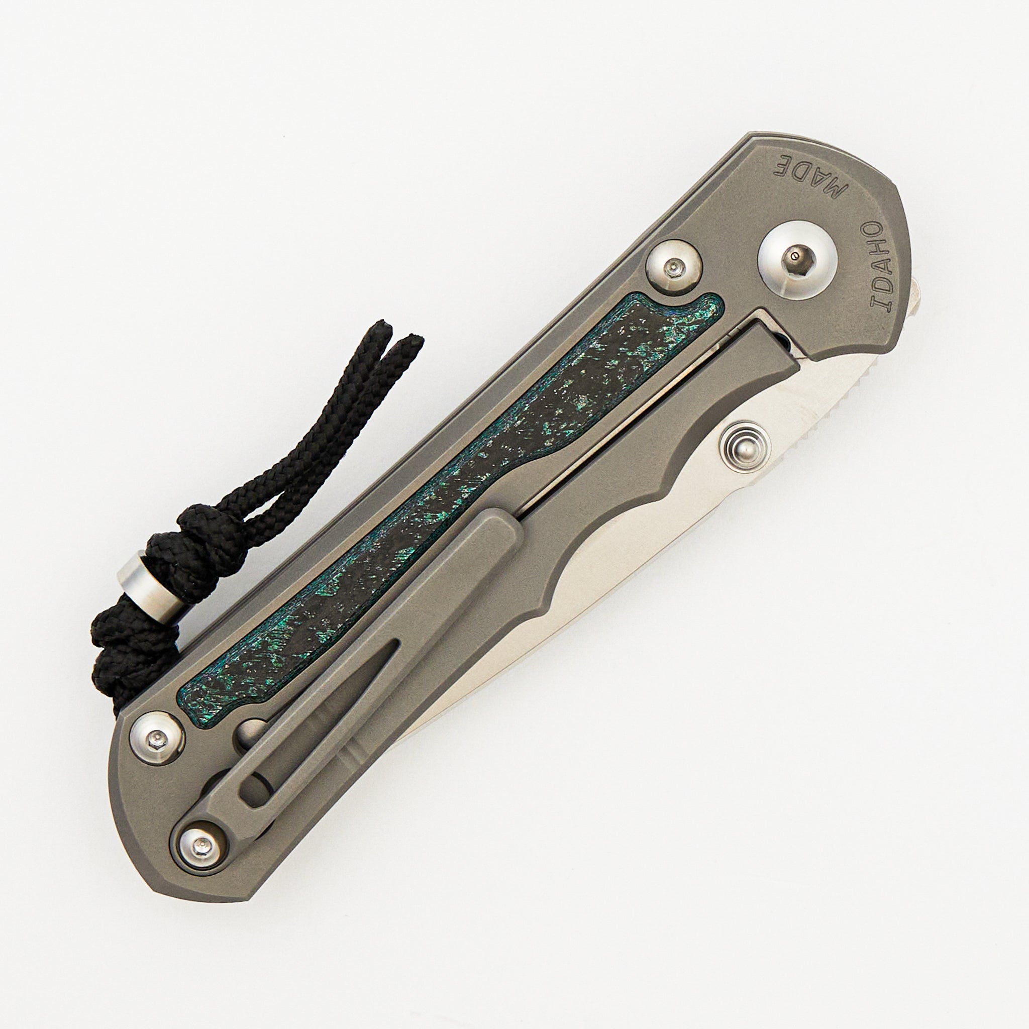 Large Inkosi - Teal Magnetic CarboTi Inlay - Drop Point CPM MagnaCut Blade - MIM Clip - 2025 R1 Invitational