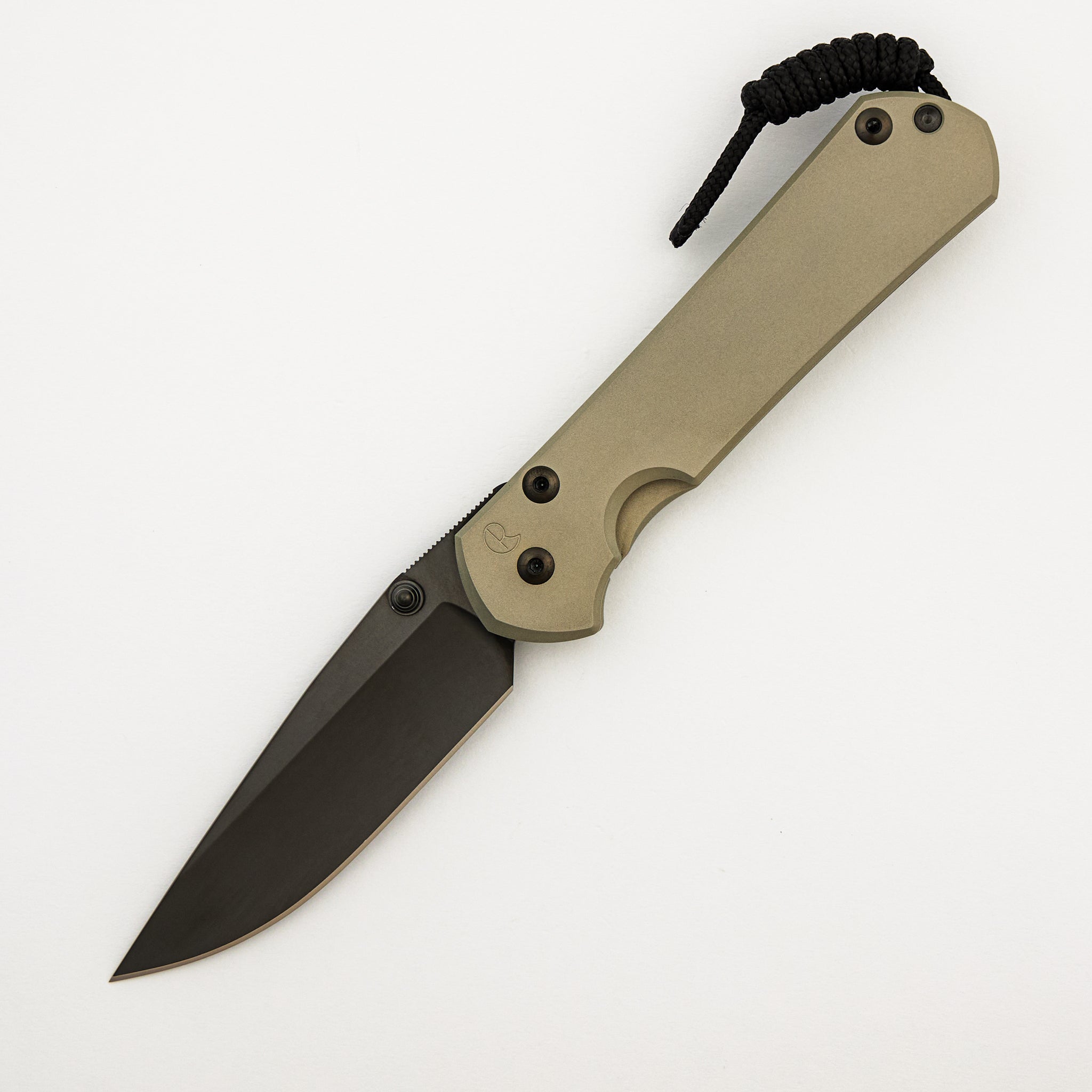 Large Sebenza 31 - Champagne Cerakote - Drop Point Black DLC MagnaCut Blade - Black DLC Hardware