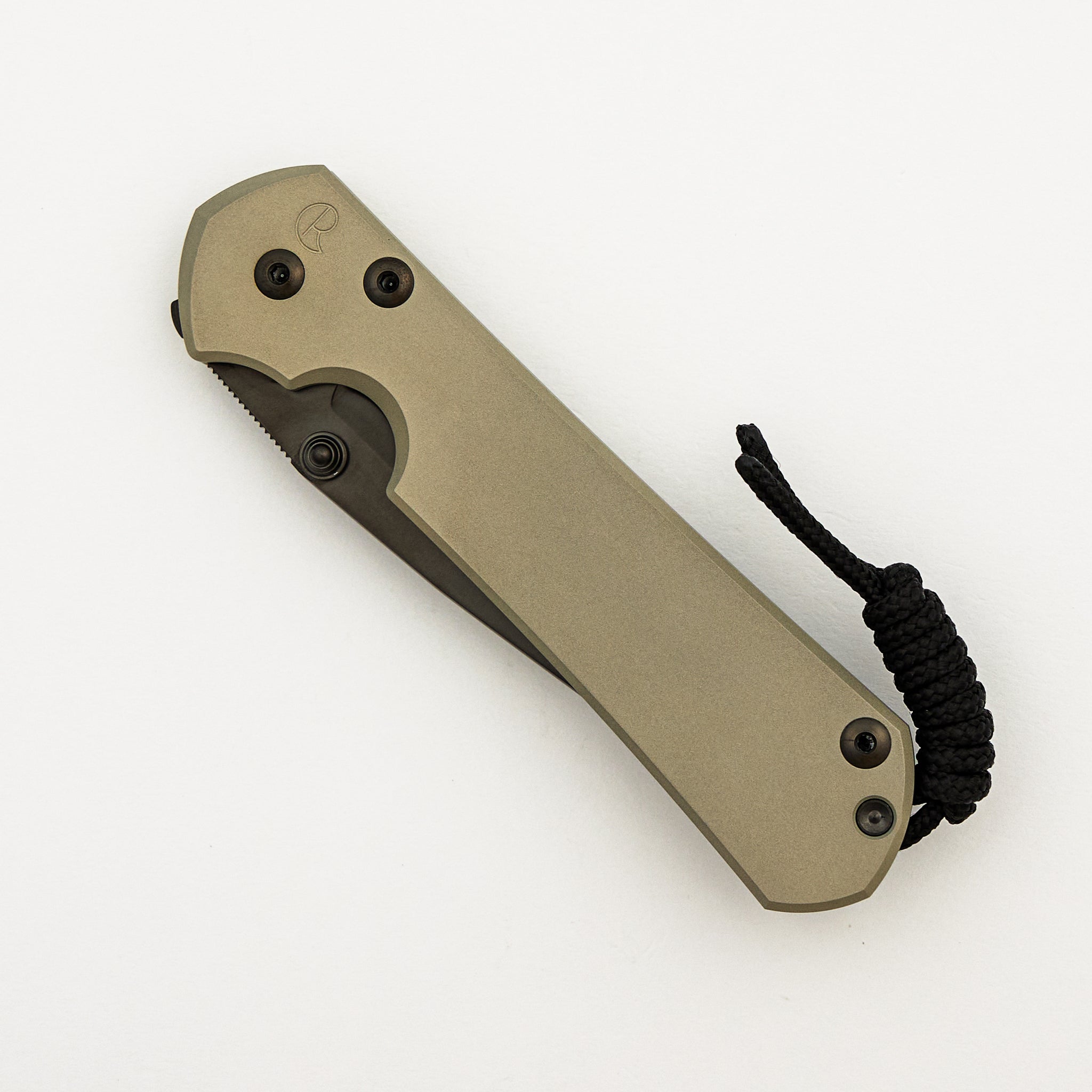 Large Sebenza 31 - Champagne Cerakote - Drop Point Black DLC MagnaCut Blade - Black DLC Hardware