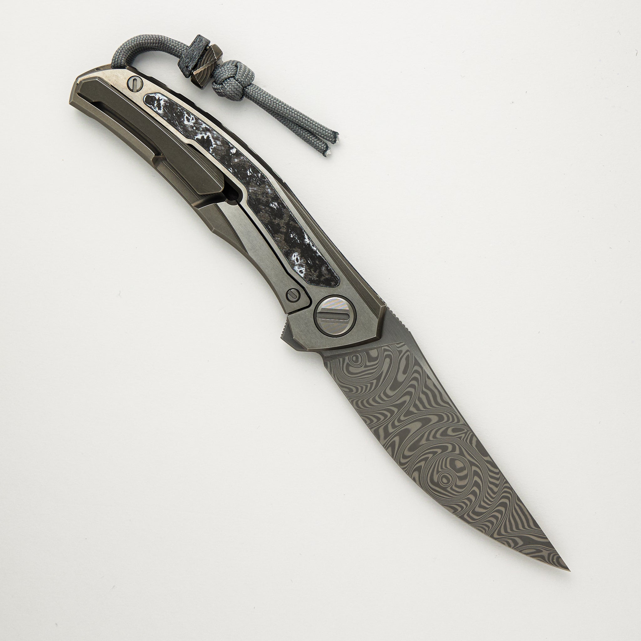 Shirogorov Knives Quantium WKM - Titanium/White CarboTi Handle - ZDI-E Blade - MRBS