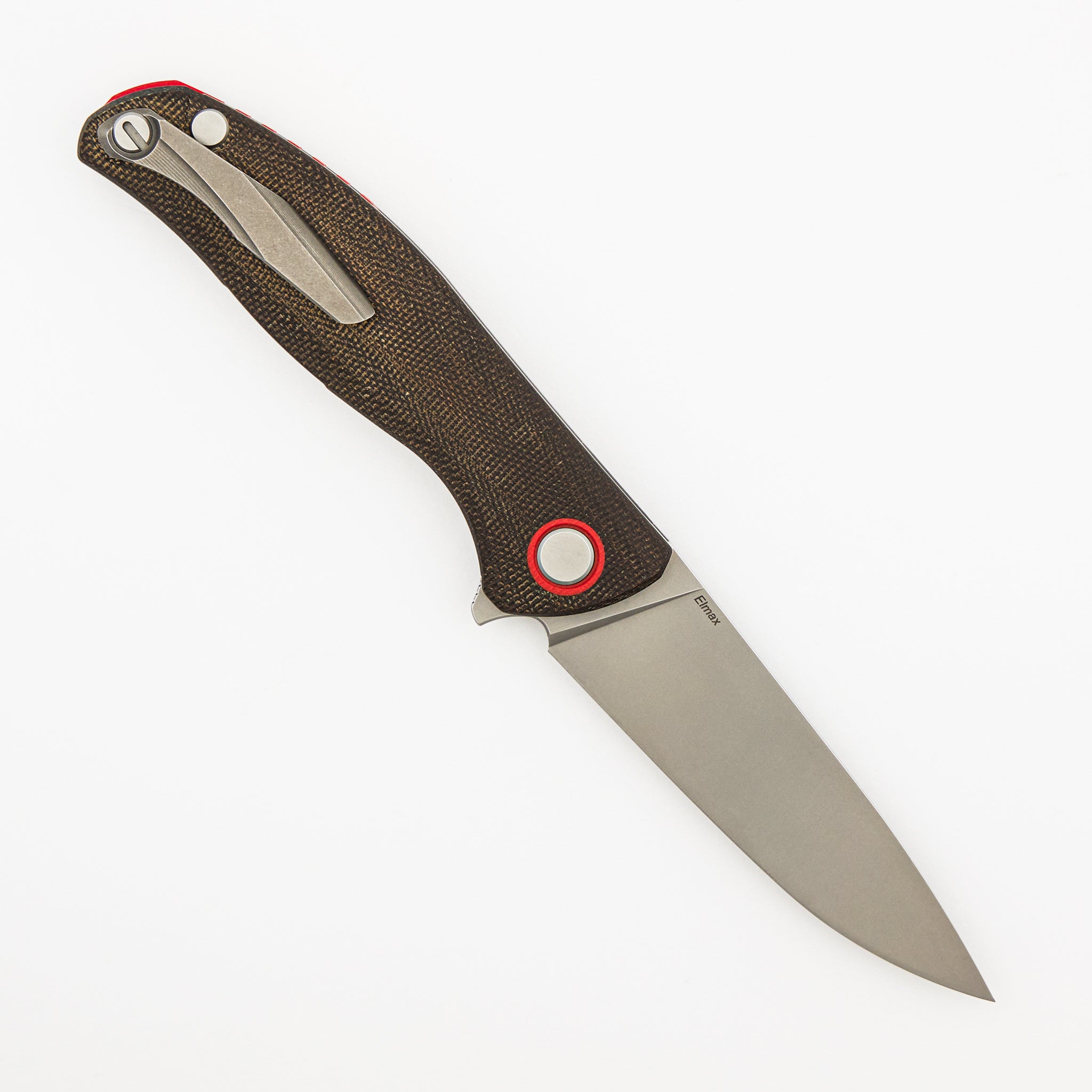 F3 - Elmax Blade - Green Canvas Micarta Handle - Orange G10 Accents - SRB