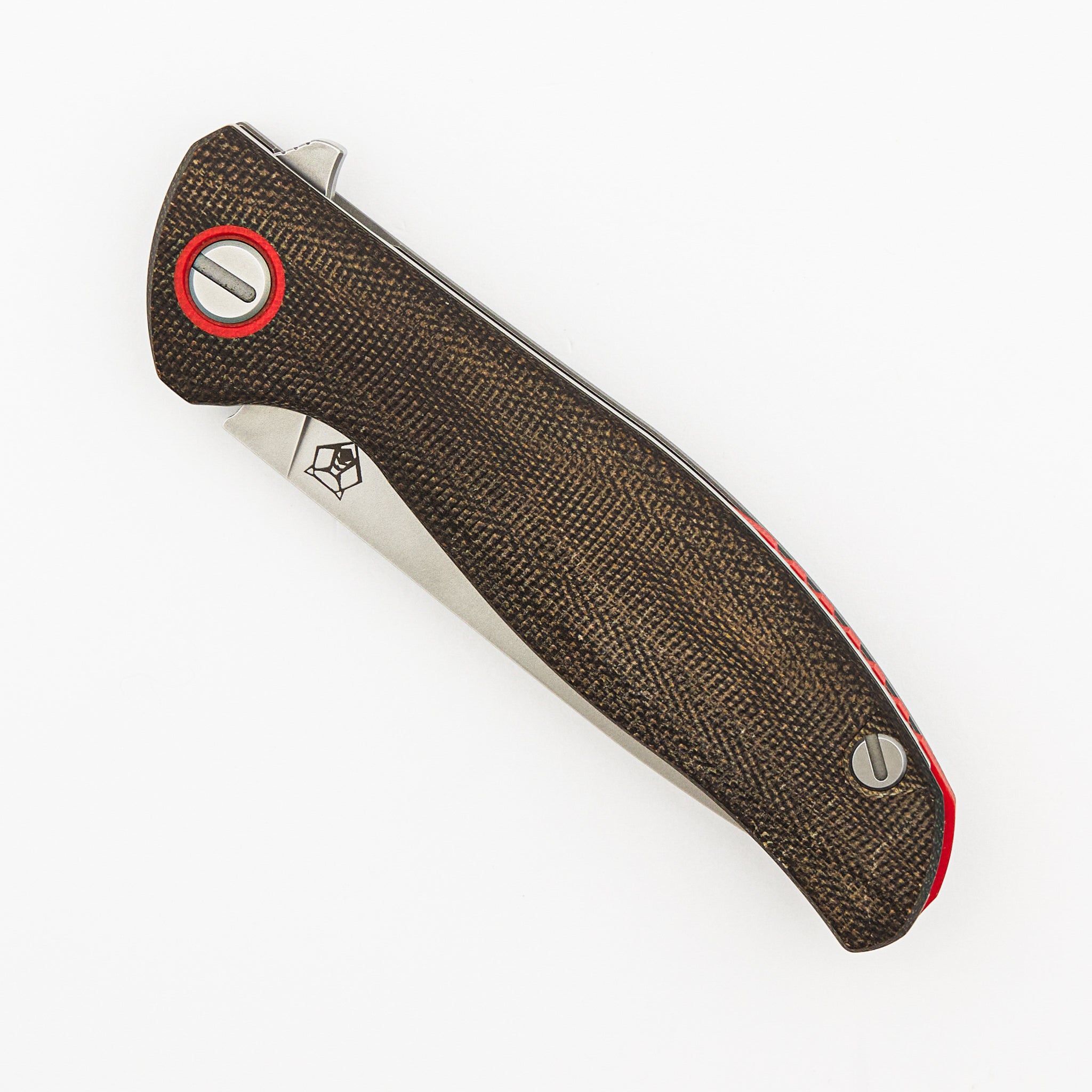 F3 - Elmax Blade - Green Canvas Micarta Handle - Orange G10 Accents - SRB