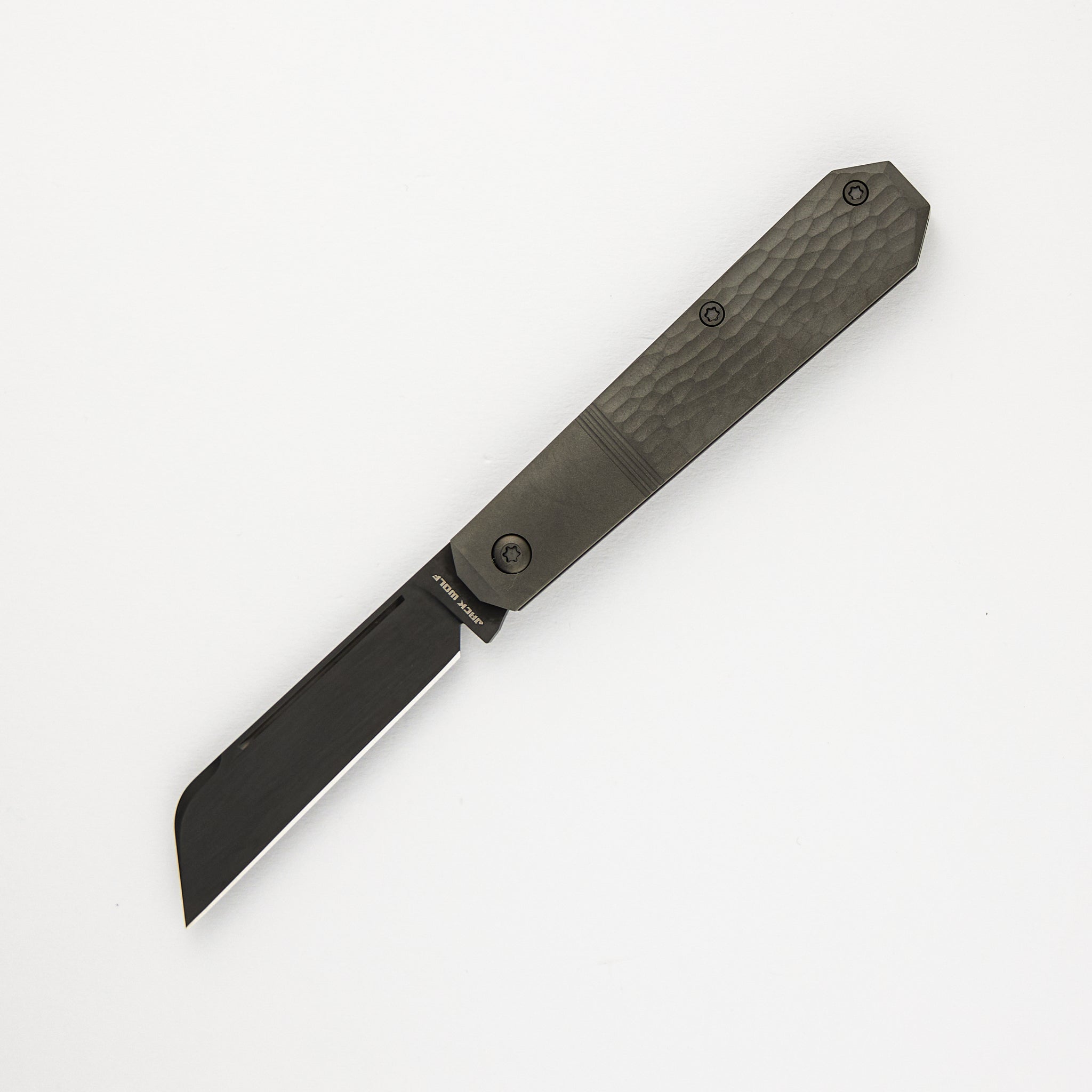 Jack Wolf Knives Midnight Jack - Titanium Jigged Reverse Tux