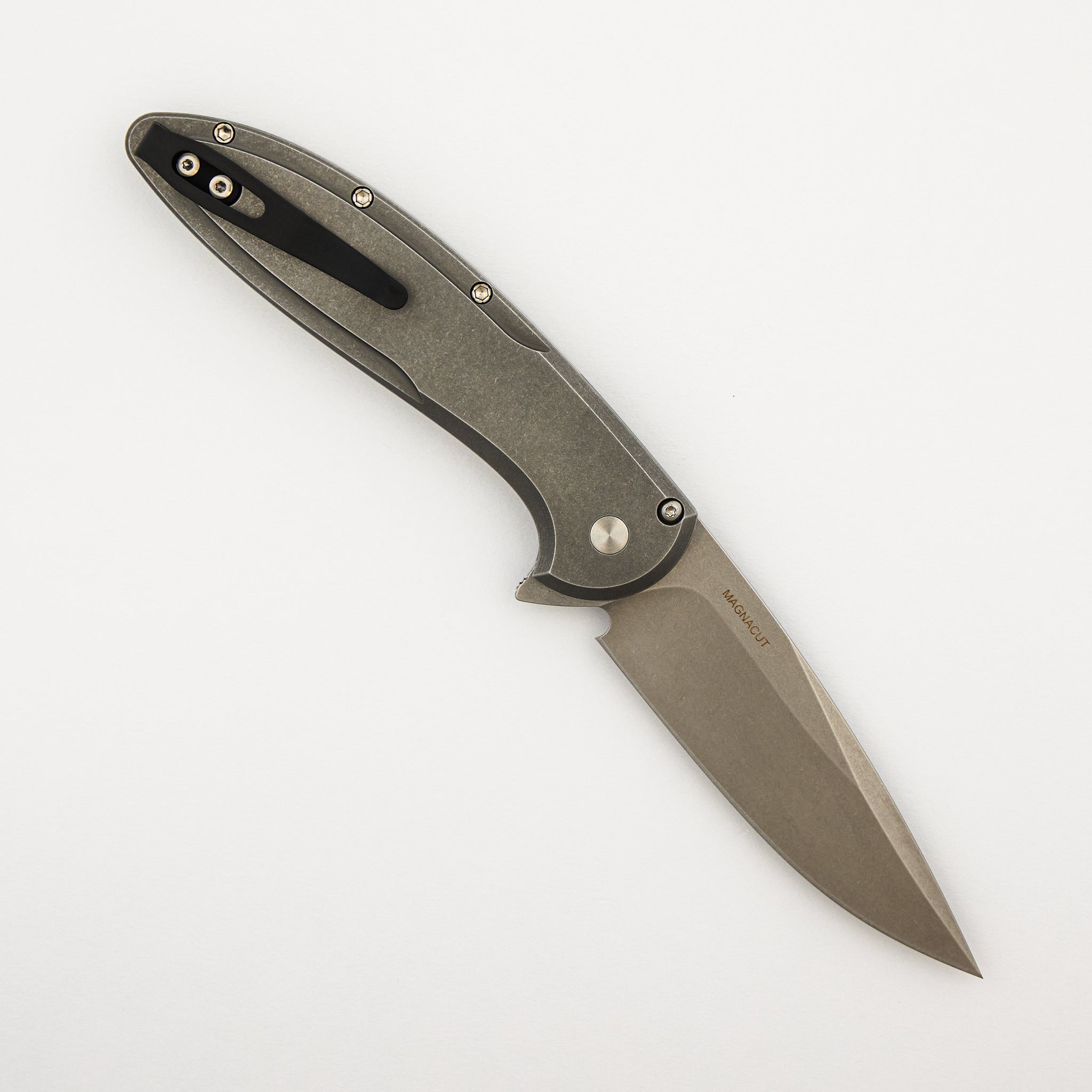 Cambria - 2025 Cambria Custom 014 - 2-Tone Blasted/Tumbled 17-4 Steel Handle - Copper TechnoCarbo Inlay - Stonewash MagnaCut Blade