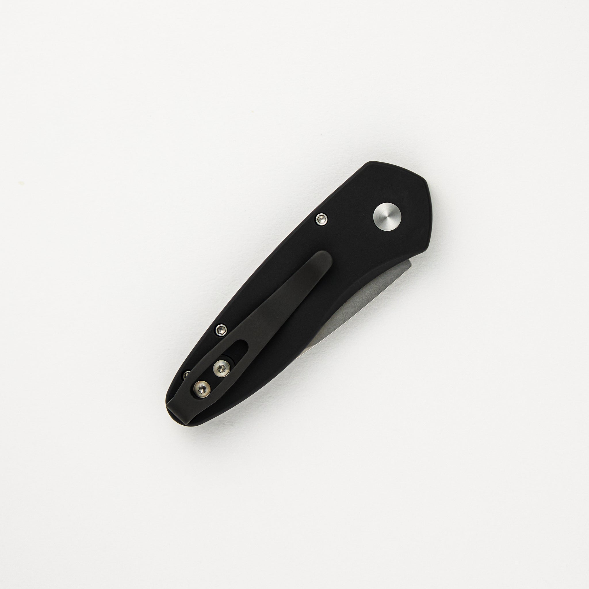 Pro-Tech Knives Sprint - Solid Black Aluminum Handle - Stonewash S35-VN Blade - 2905