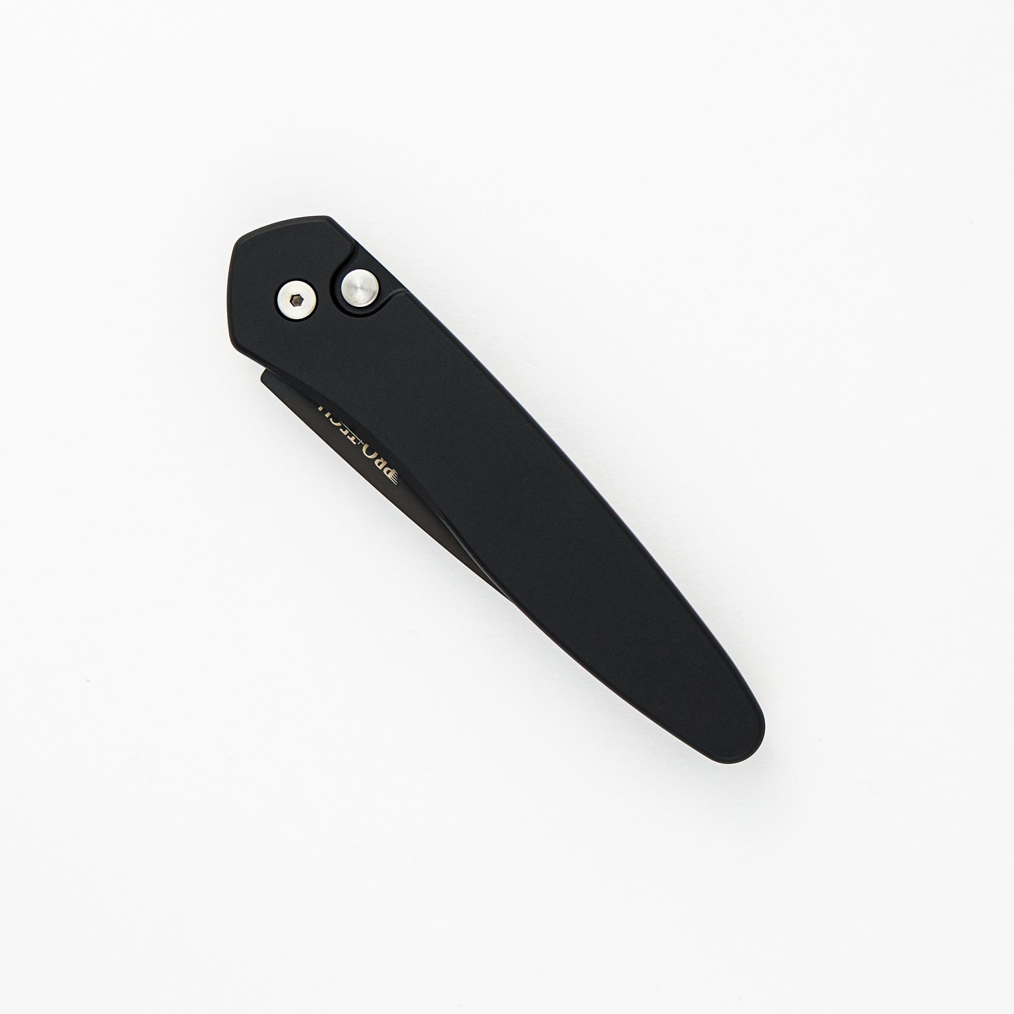 Pro-Tech Knives Newport – Solid Black Aluminum Handle – Black S35VN Blade 3407