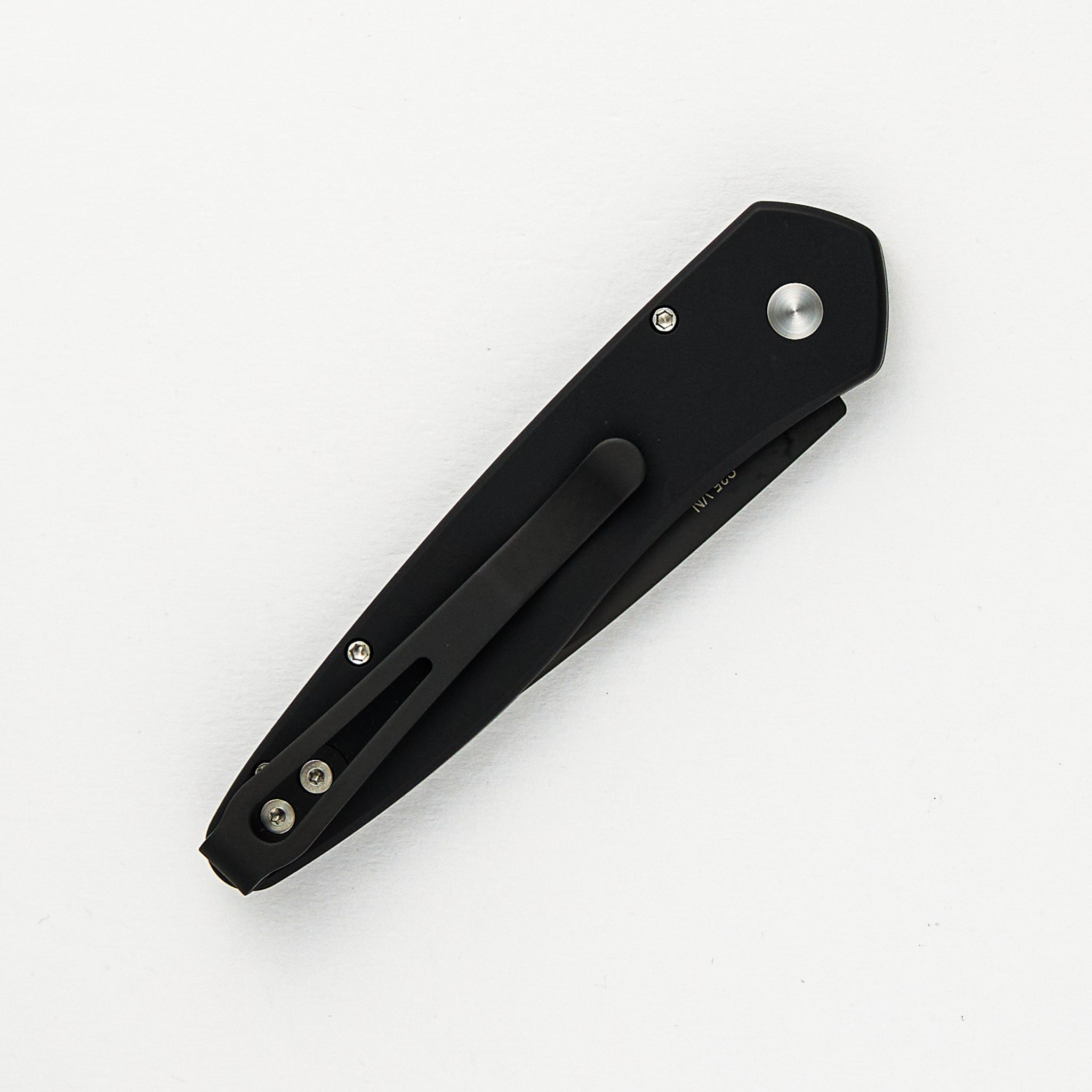 Pro-Tech Knives Newport – Black Aluminum Handle W/ 3D Wave – Black S35VN Blade - MOP Button 3437