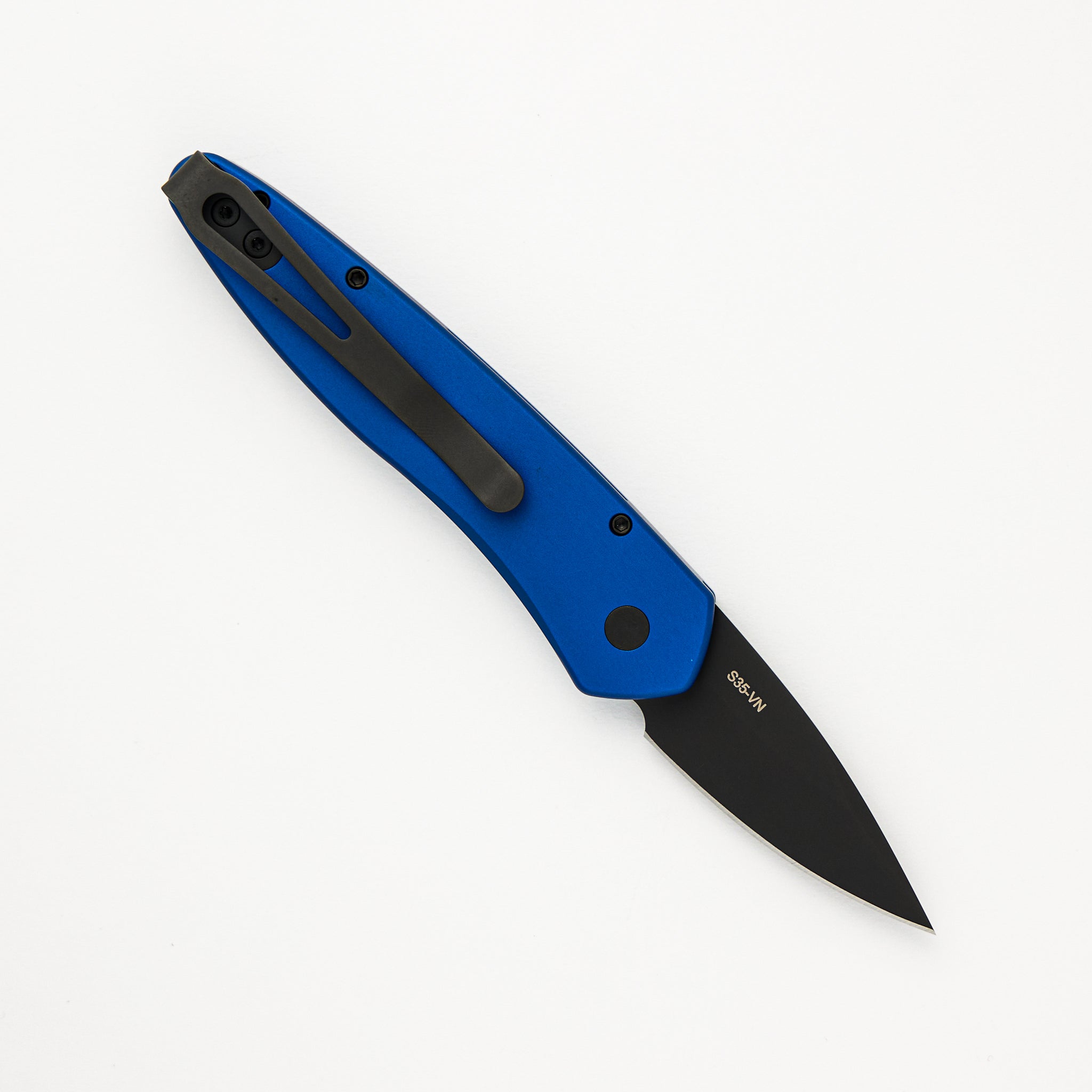 Half-Breed - Blue Aluminum Handle - Black DLC S35VN Blade - 3607-BLUE