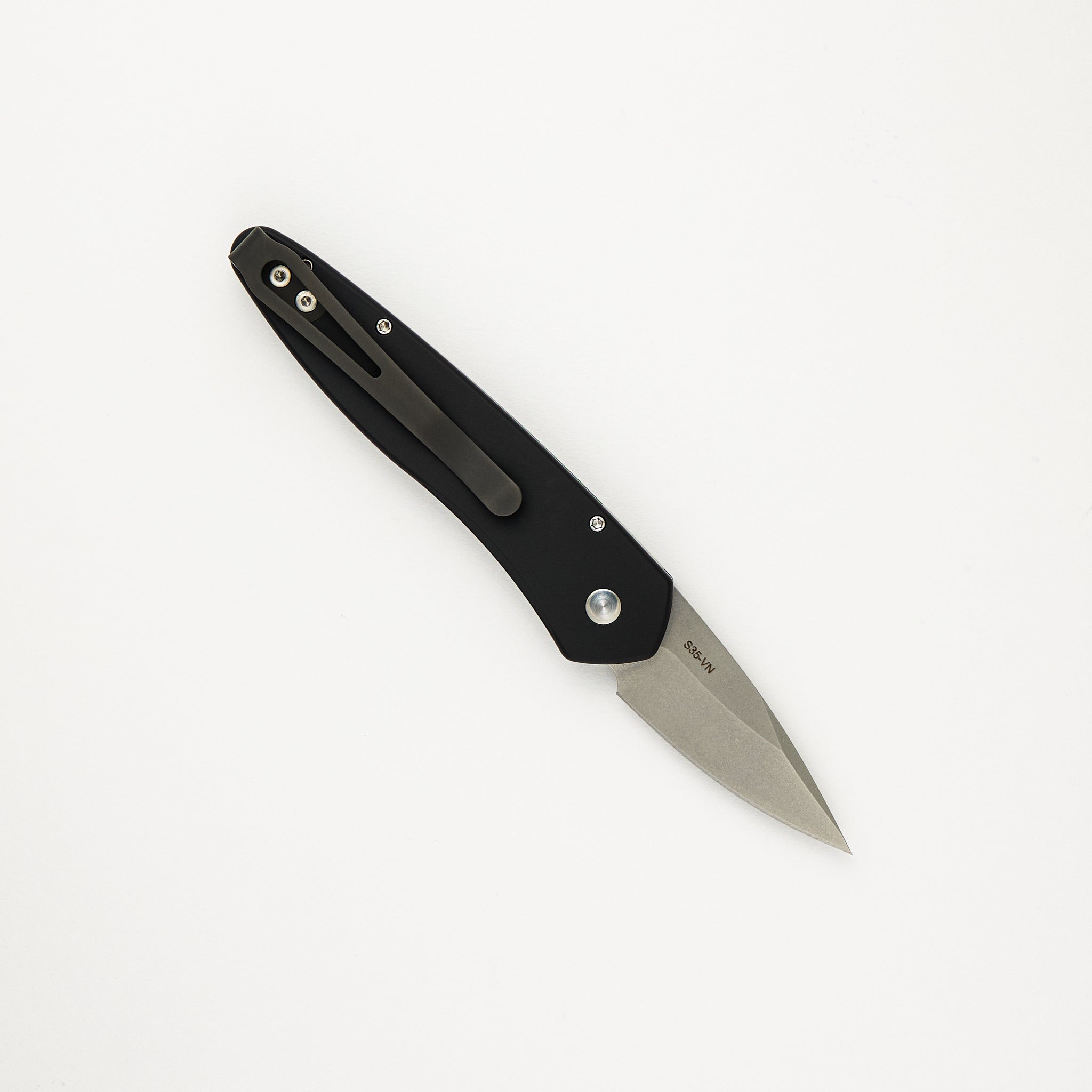 Pro-Tech Knives Half-Breed - 3651 - "Tuxedo" Black Handle - Ivory Micarta Inlay - S35VN Blade