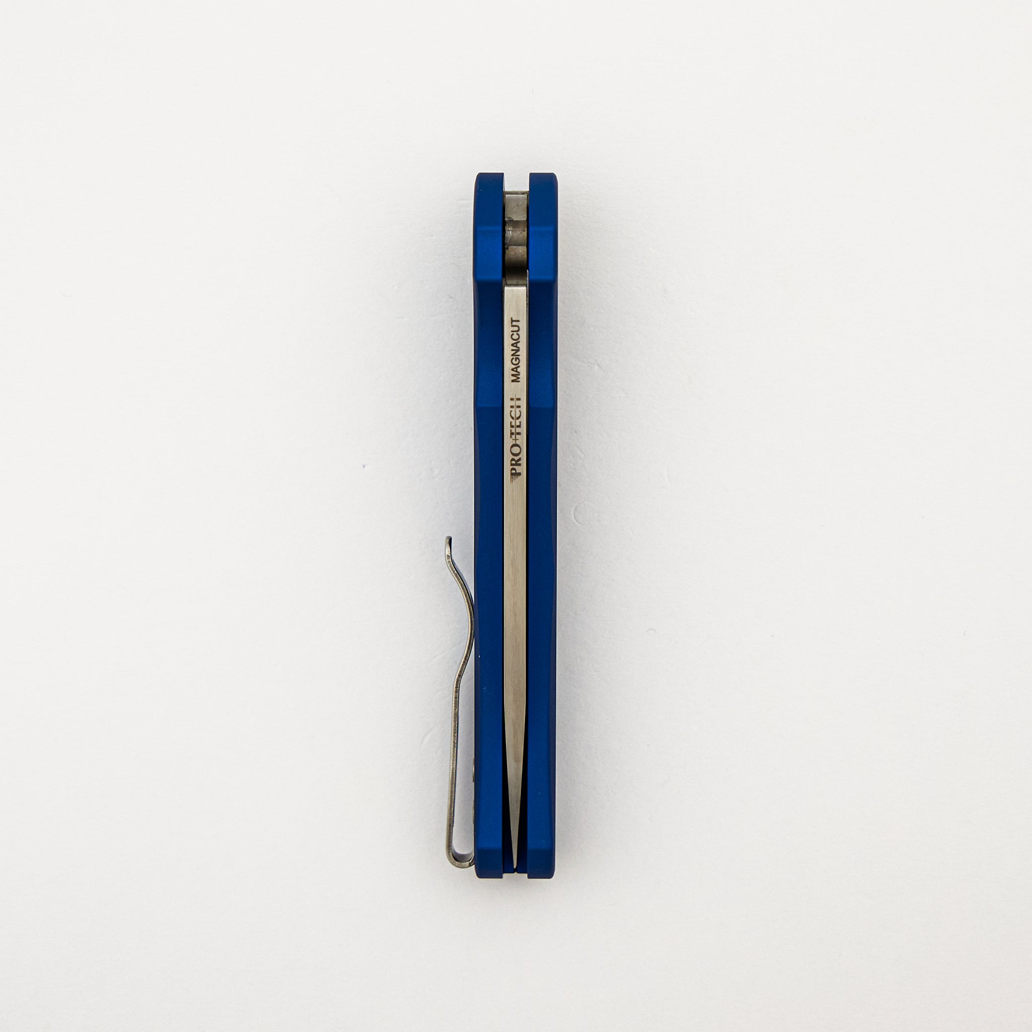 Malibu Flipper – 5300-LTD BLUE - Solid Blue Handle - Machine Satin MagnaCut Wharncliffe